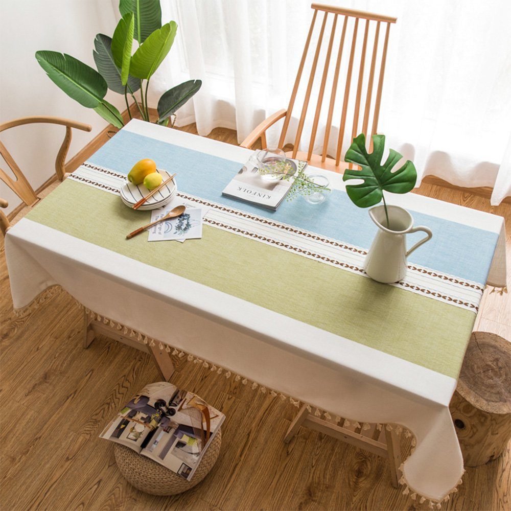 FELIXLEO Tischdecke Tischdecken Baumwolle Abdeckung Esstisch Leinen für 140x180cm Bankett