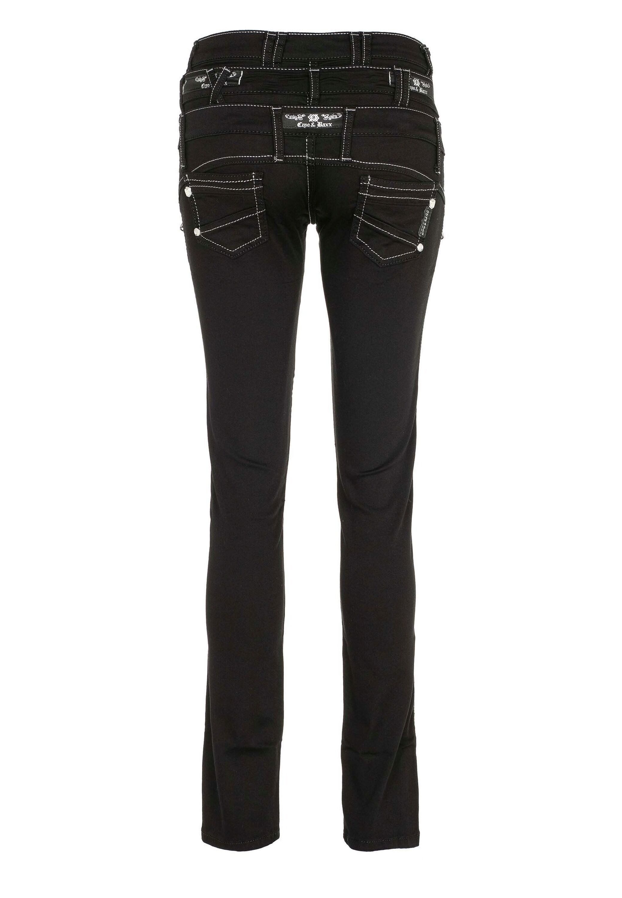 Cipo & Baxx 5-Pocket-Jeans Jeans mit Reißverschluss-Taschen, CBW-0313