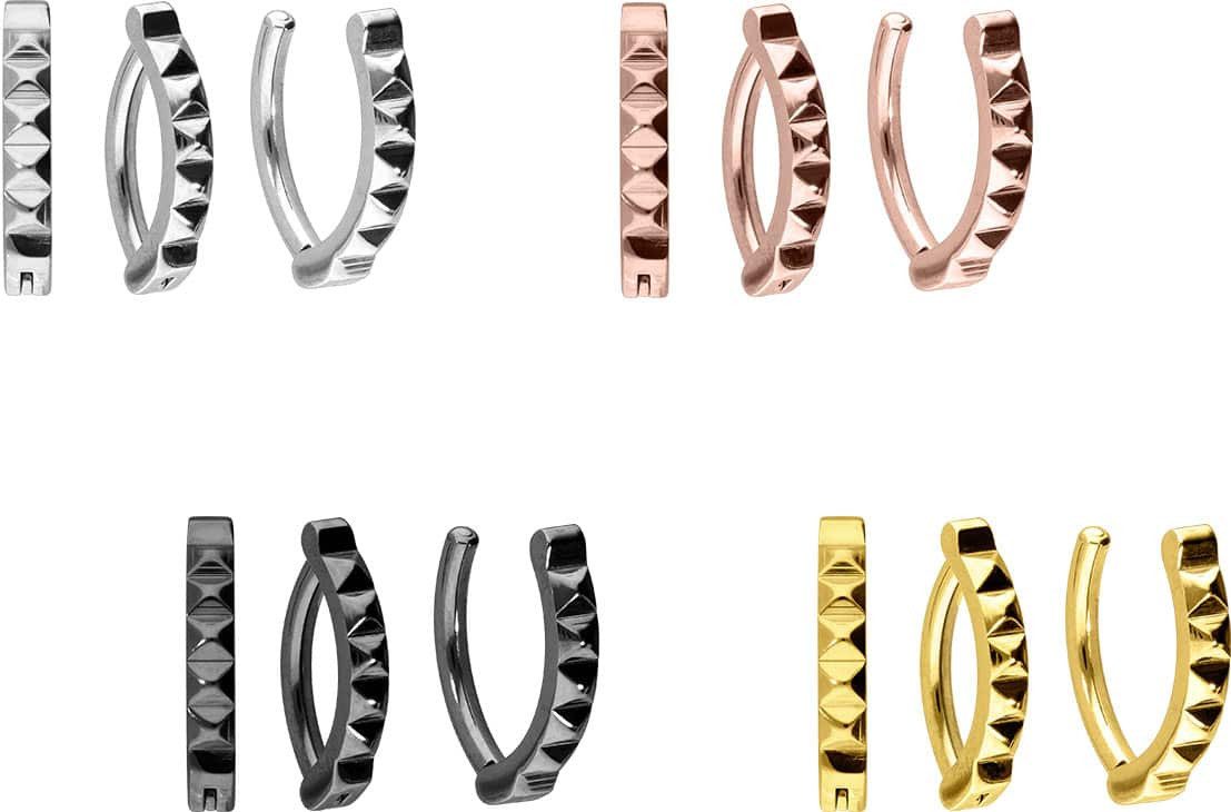 PIERCINGLINE Bauchnabelpiercing Titan Bauchnabelclicker BOGEN + NIETEN (Clicker, 1-tlg)