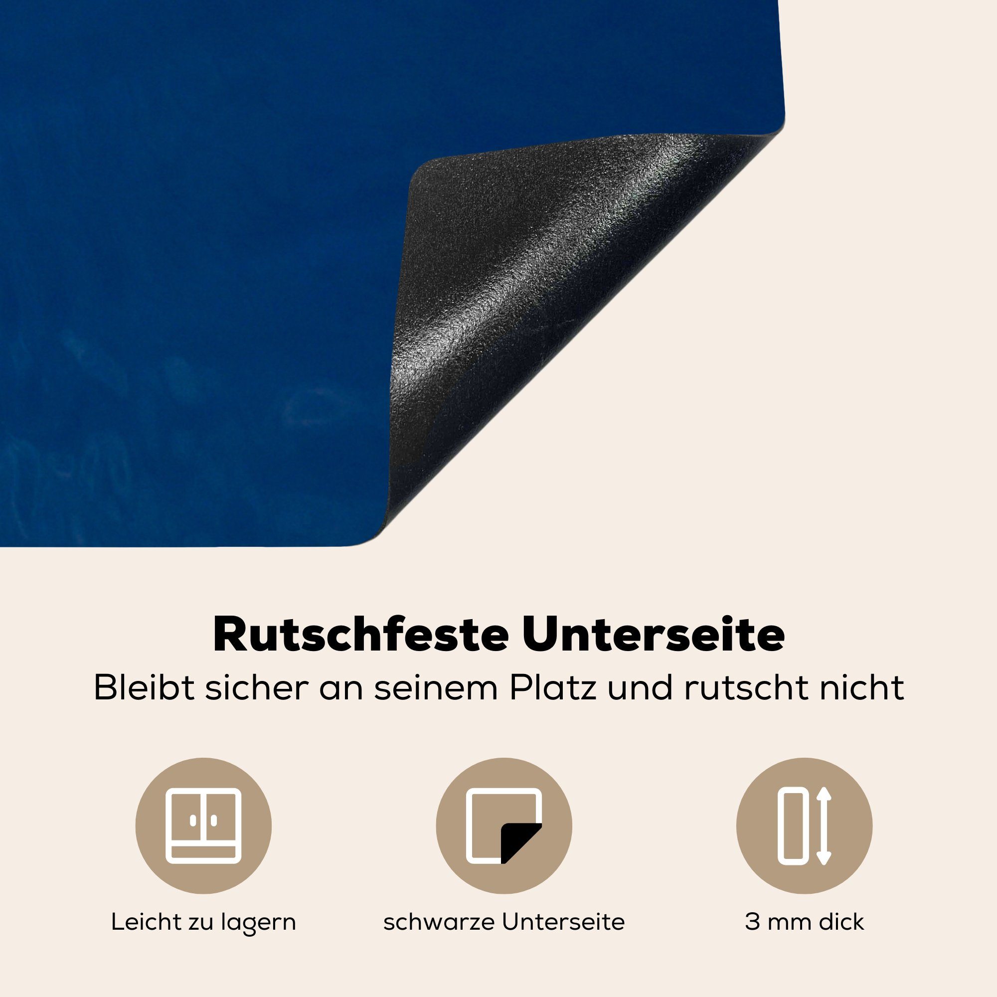 Blauwal, Ozean Herdblende-/Abdeckplatte Arbeitsplatte Ceranfeldabdeckung, Wal küche Vinyl, 83x51 (1 für tlg), cm, MuchoWow - -
