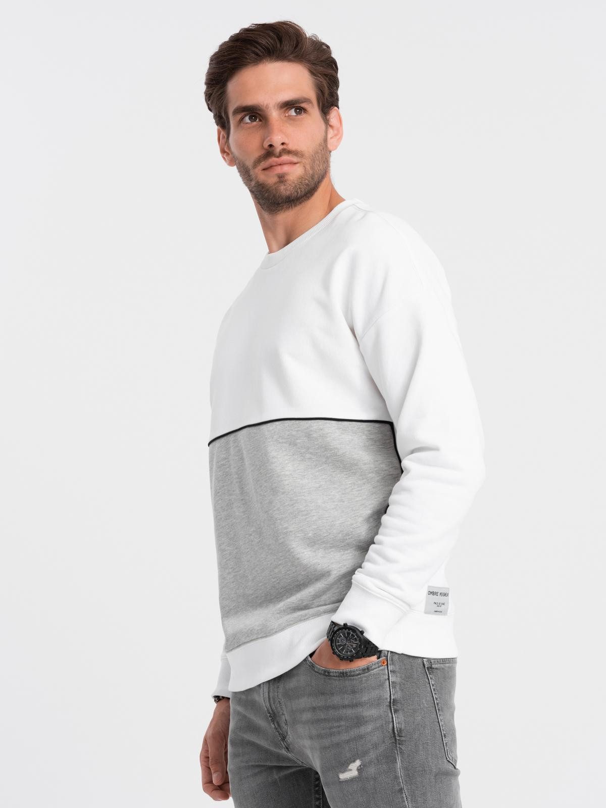 OMBRE Sweatshirt Oversize Sweatshirt mit kontrastfarbenen Einsätzen
