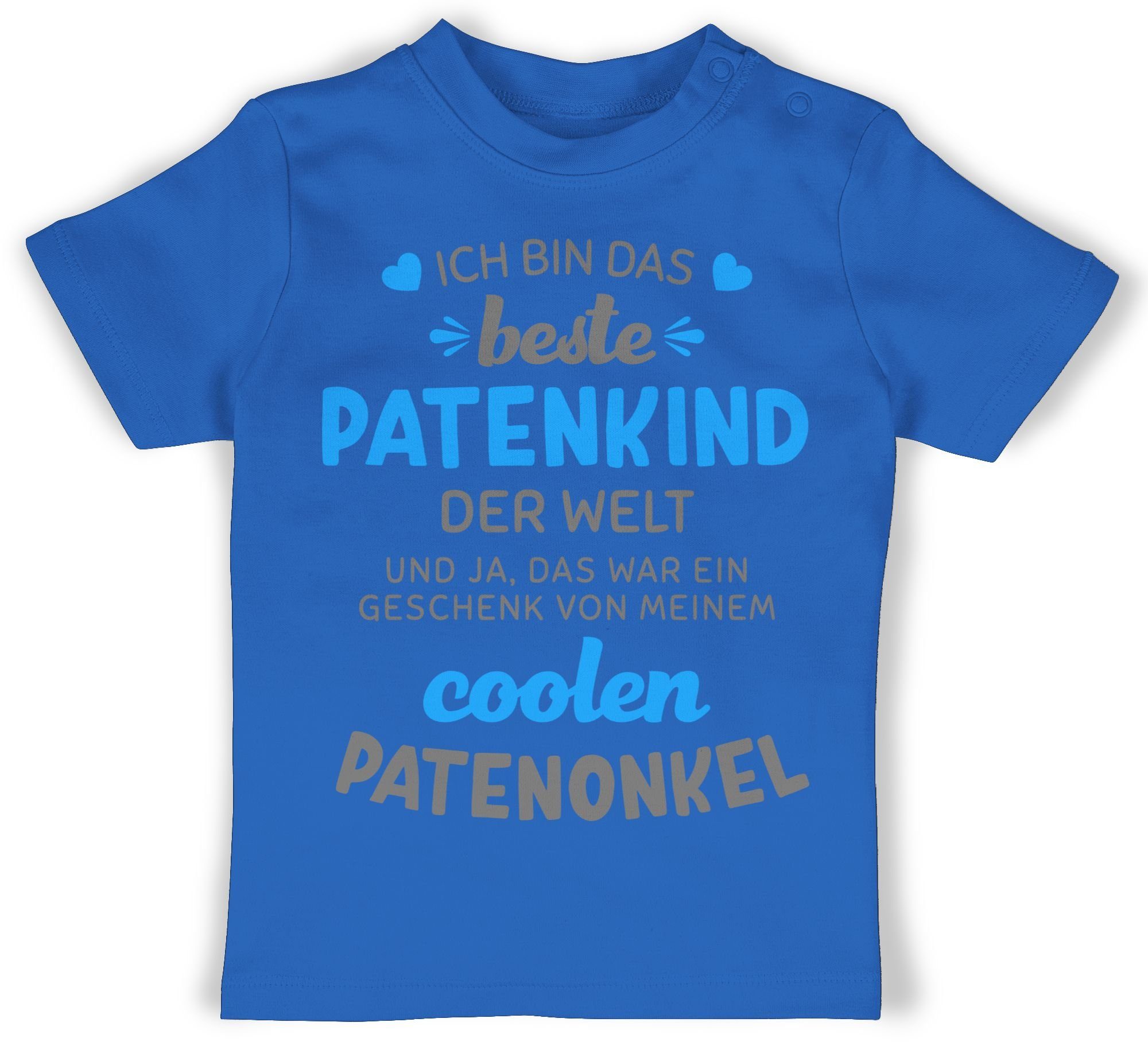 Shirtracer T-Shirt Ich bin das beste Patenkind der Welt grau/blau Patenonkel Baby 3 Royalblau