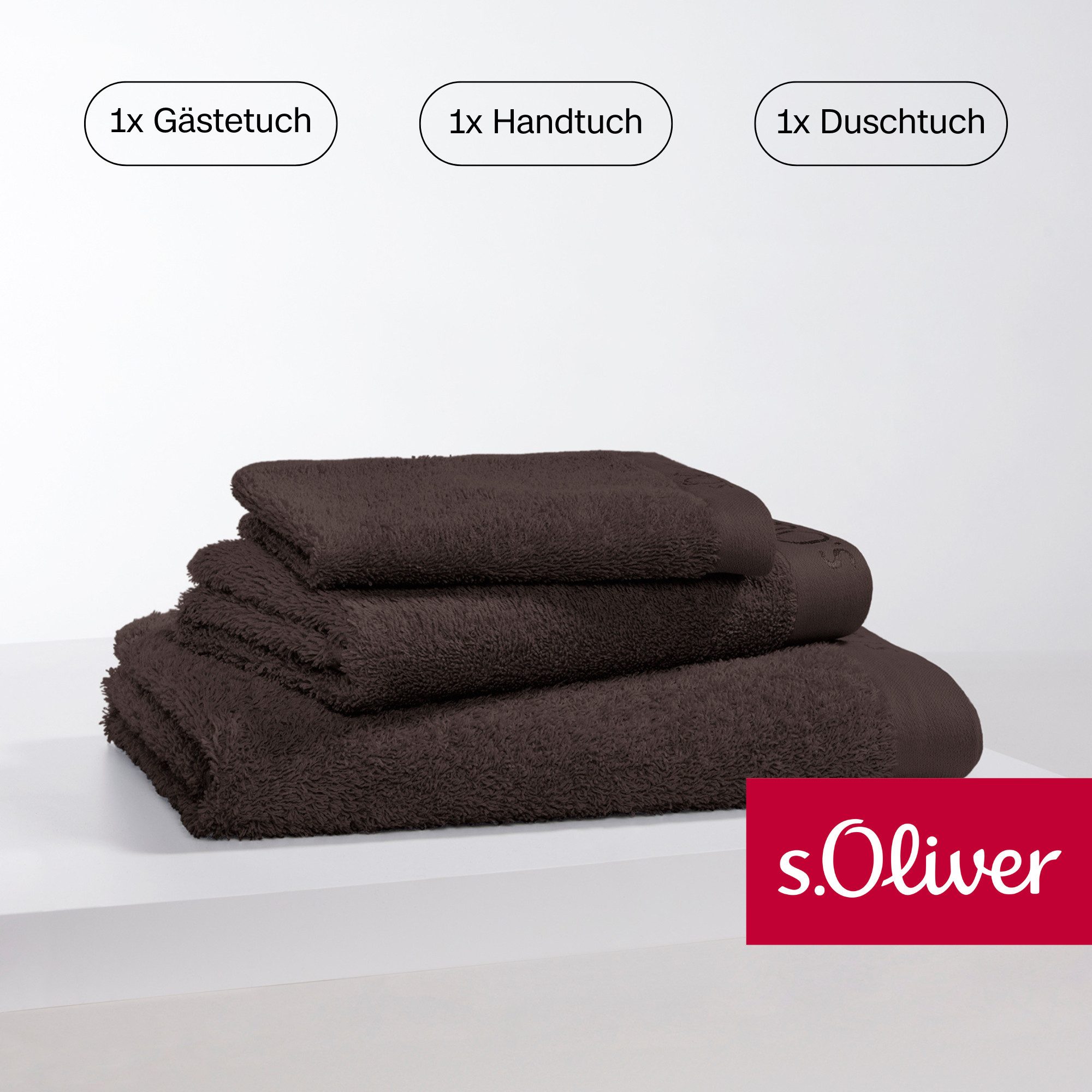 s.Oliver Handtuch Set »s.Oliver, Premium Qualität, 600 gr/m²,«, Set, 3 tlg. günstig online kaufen
