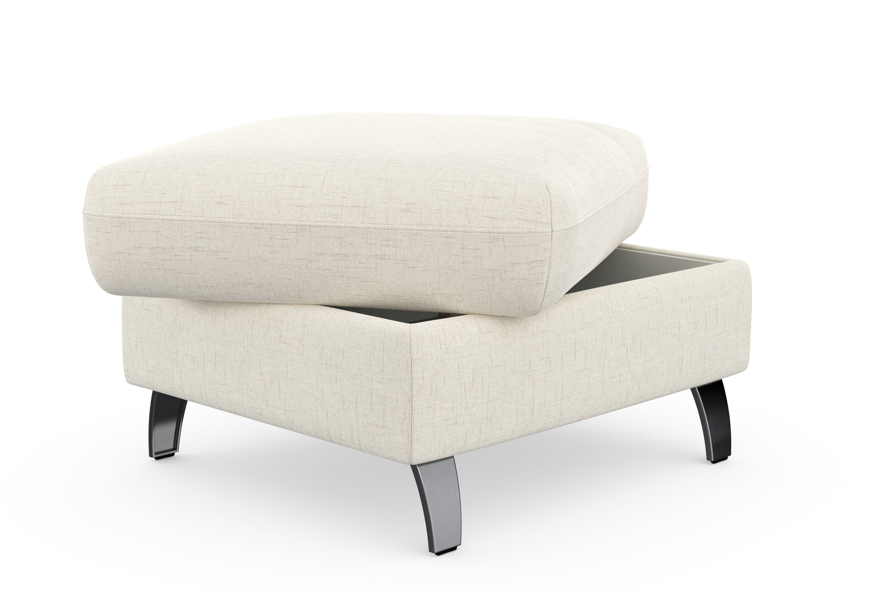 sit&more Stauraumhocker Grenoble, mit Stauraum und satinierten Füßen