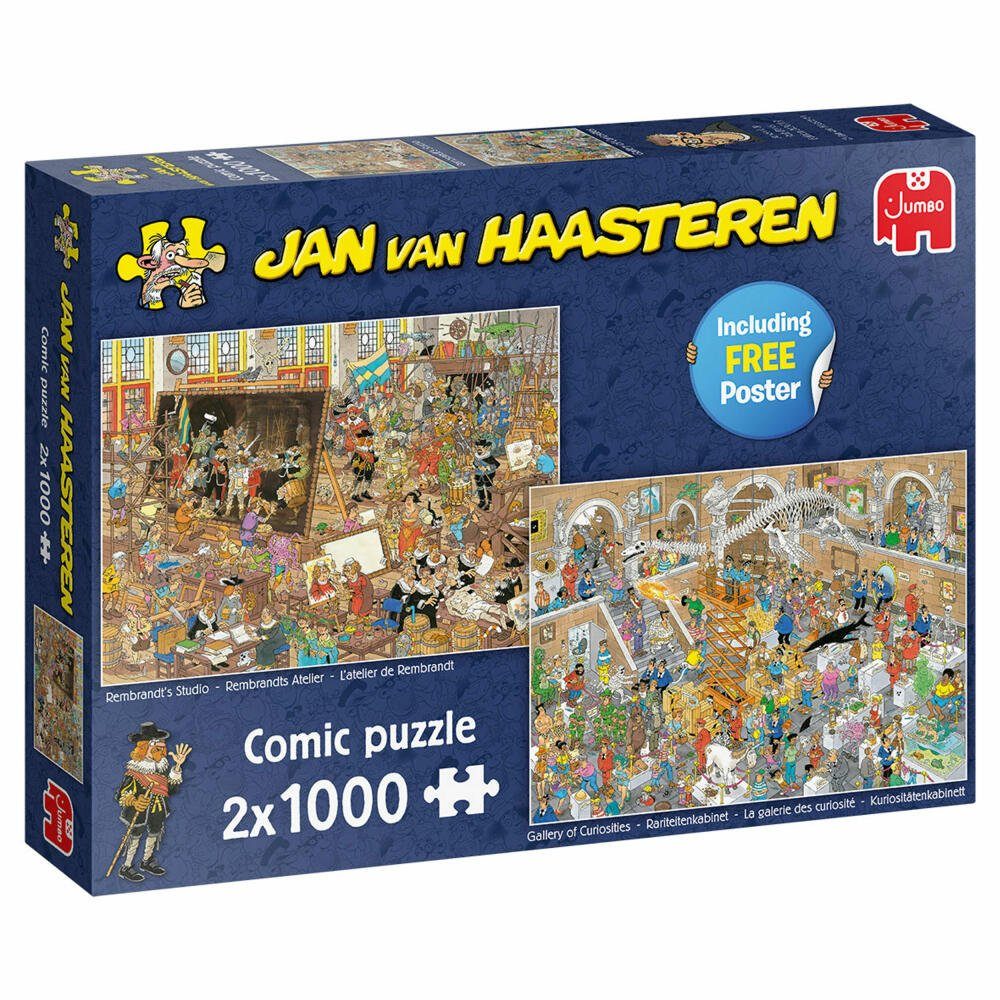 Jumbo Spiele Puzzle Jan van Haasteren Ausflug ins Museum 2x, 1000 Puzzleteile