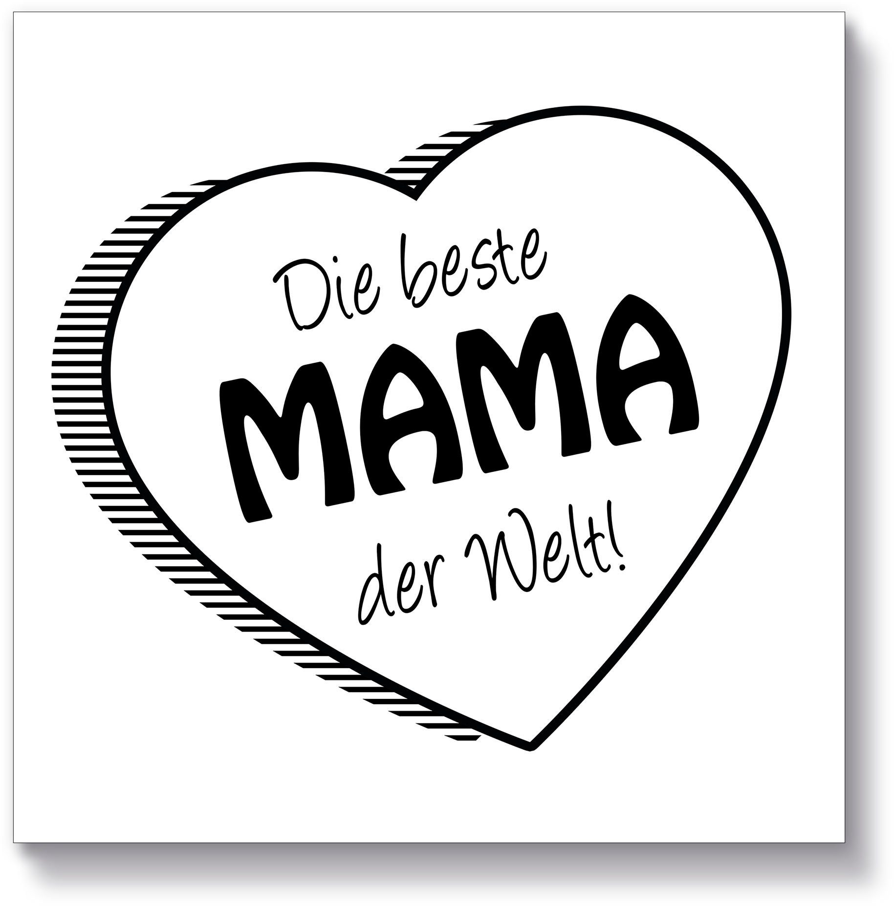 Artland Holzbild Die beste Mama der Welt, (1 St) weiß