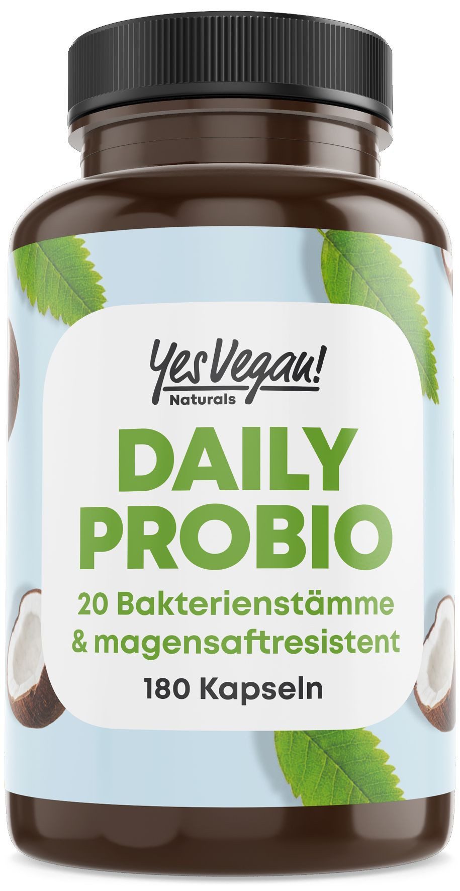 Yes Vegan Daily Probio Milchsäurebakterien Kapseln, magensaftresistent Kapseln, 2 er Spar-Set à 180 St., 90 g, vegan, laktosefrei, glutenfrei
