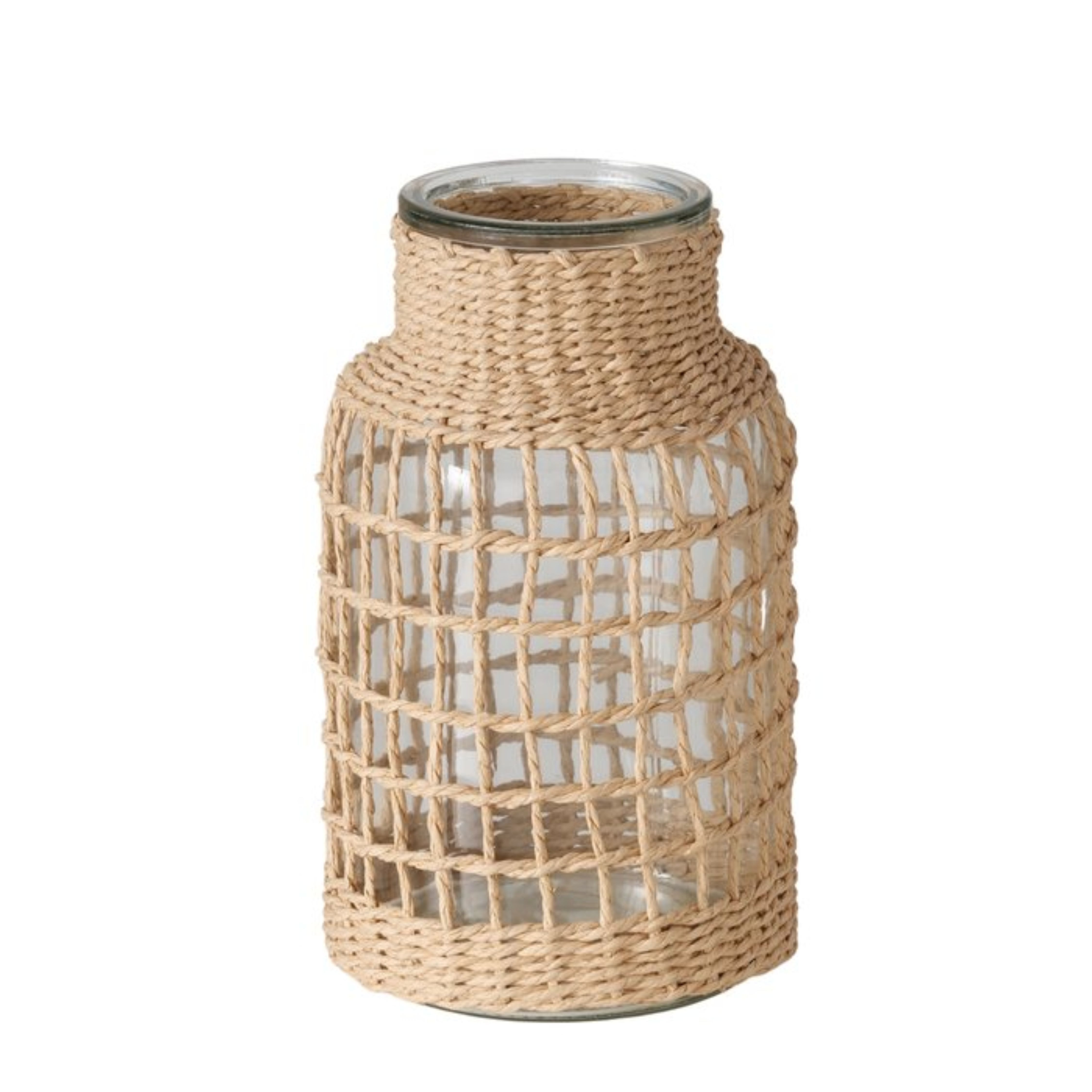 BOLTZE GRUPPE GmbH Dekovase BOLTZE Vase Stola, 25,5 cm hoch, Natur, Glas/Holz, 2055394 (1 St)