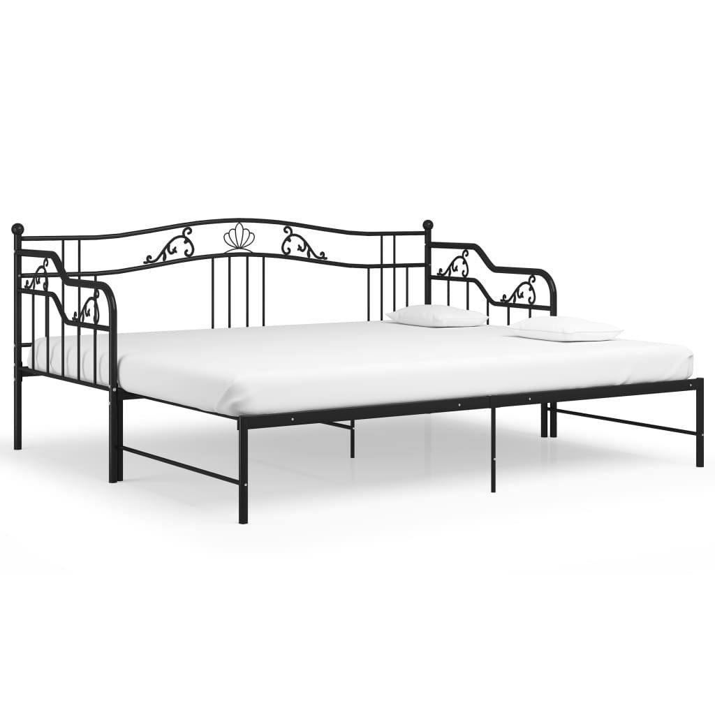 furnicato Bett Ausziehsofa Bettgestell Schwarz Metall günstig online kaufen