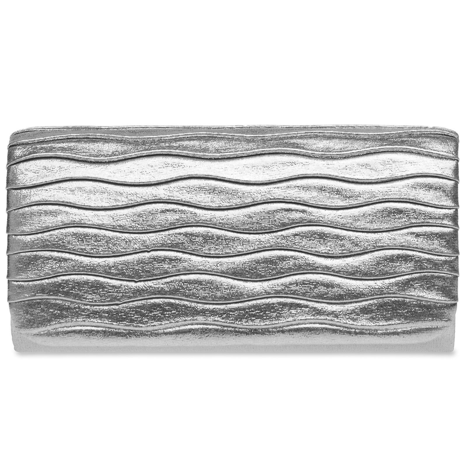 Caspar Clutch Caspar TA397 kleine elegante Damen Glitzer Glanz Abendtasche mit Wellenmuster