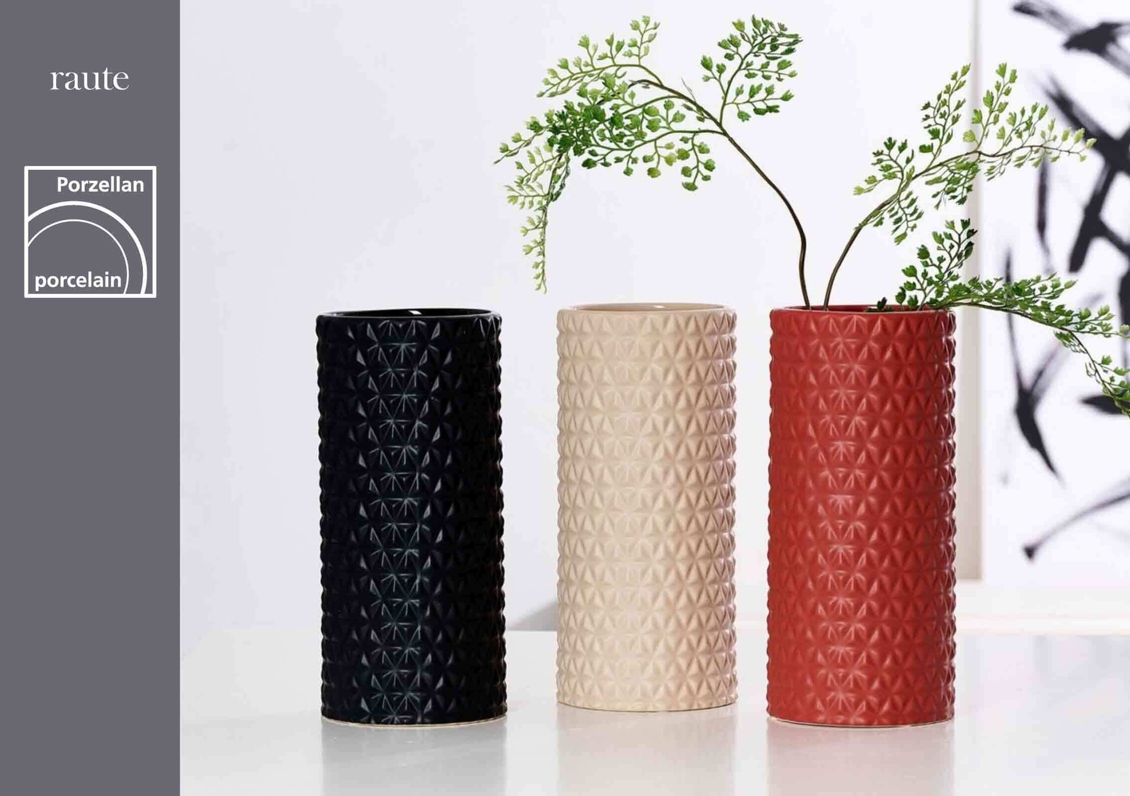 Ritzenhoff & Breker Dekovase Raute & Zick Zack Vasen 25 cm 2er Set (2x Vase günstig online kaufen