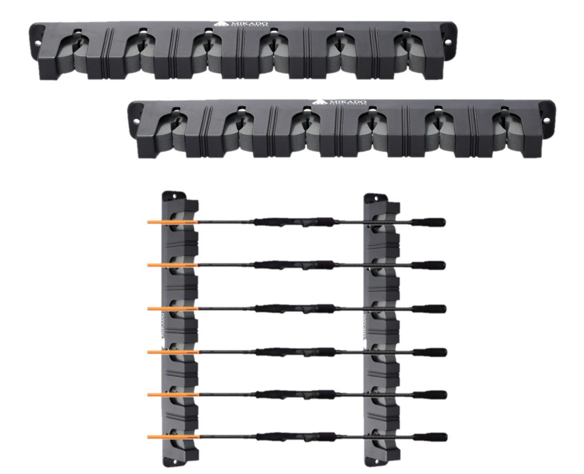Rutenhalter HORIZONTAL Rod Rack Rutenhalter für 6 Ruten Wandmontage