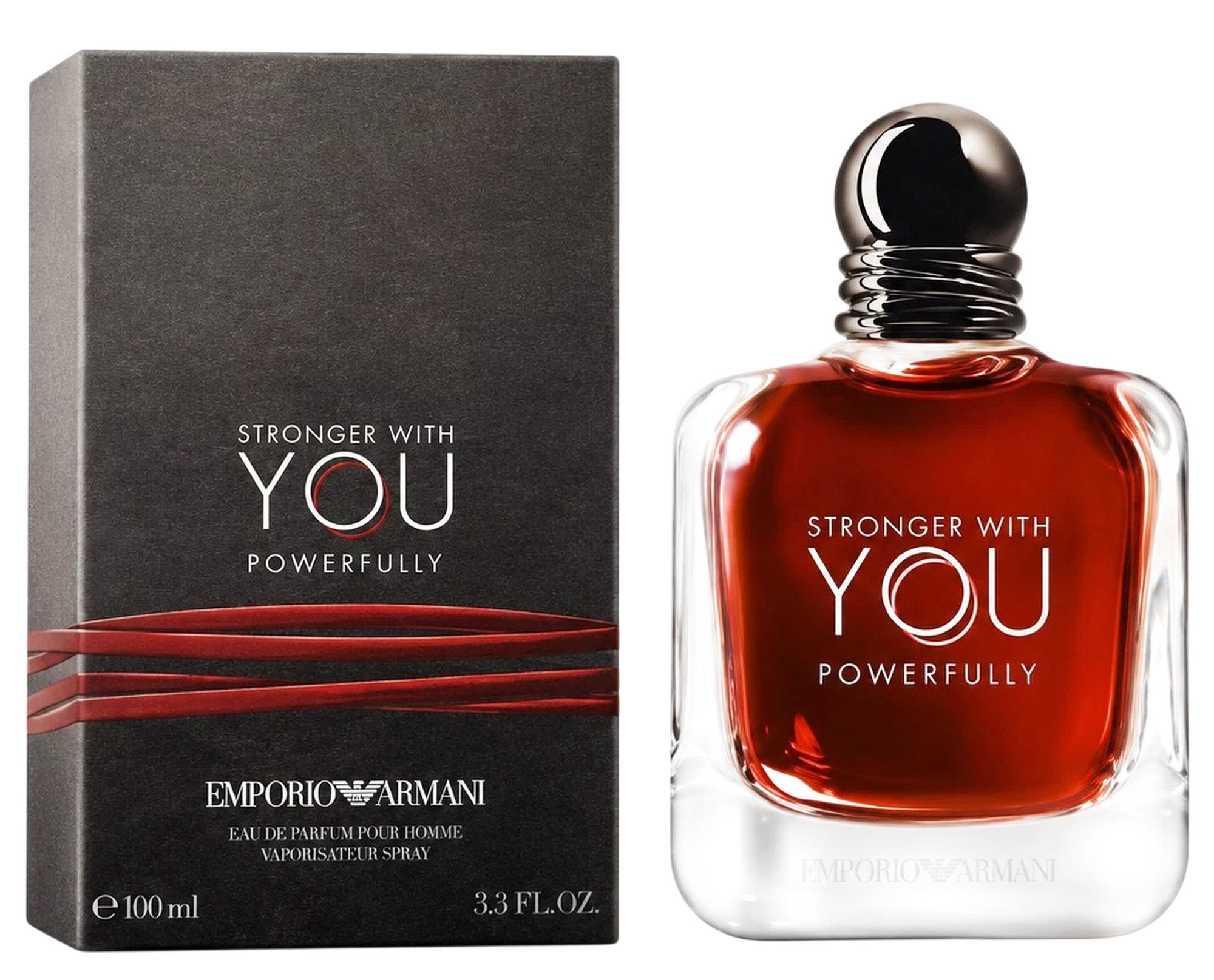Emporio Armani Eau de Parfum Stronger With You Powerfully EDP Herren Spray, Süß-würziger Duft mit Kirschakkord, Lavendel, Vanille und Amberholz
