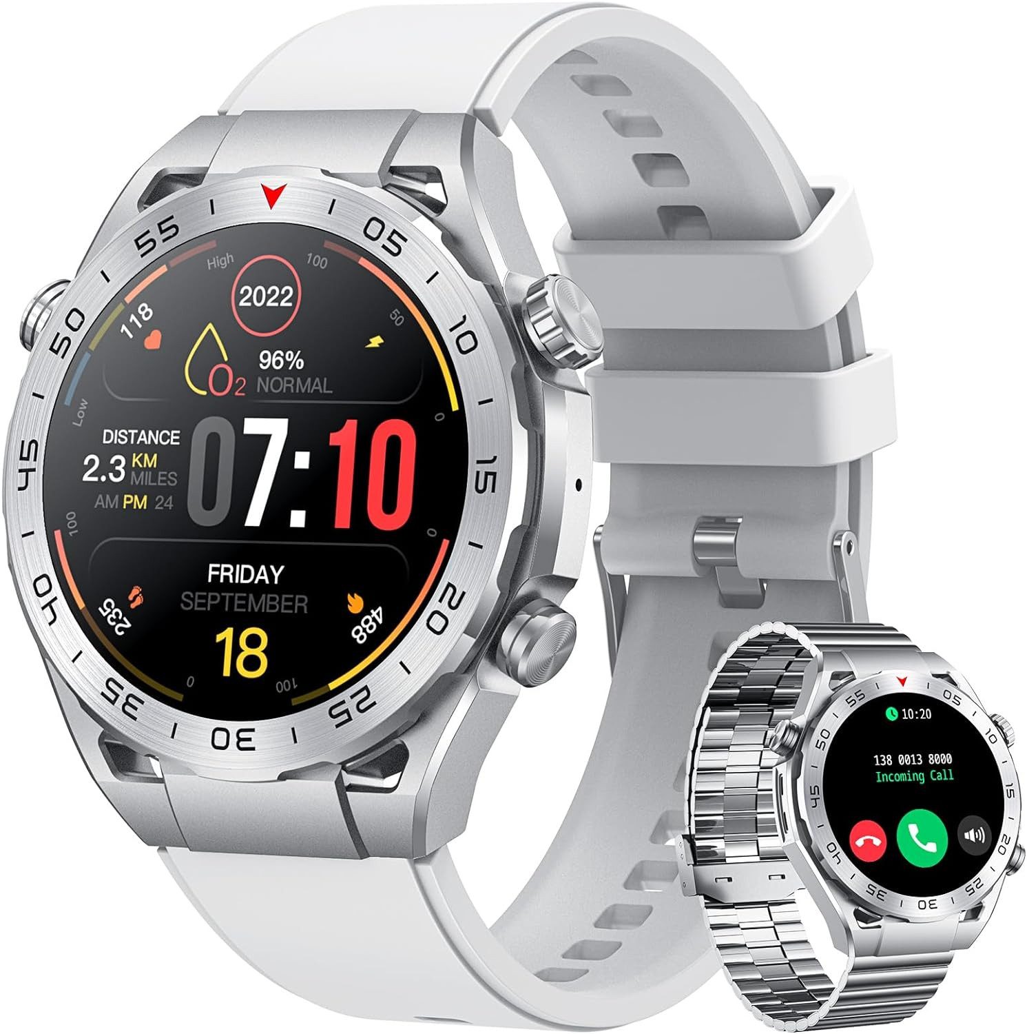 Herren's Fitness-Tracker IP67 Wasserdicht Telefonfunktion Smartwatch