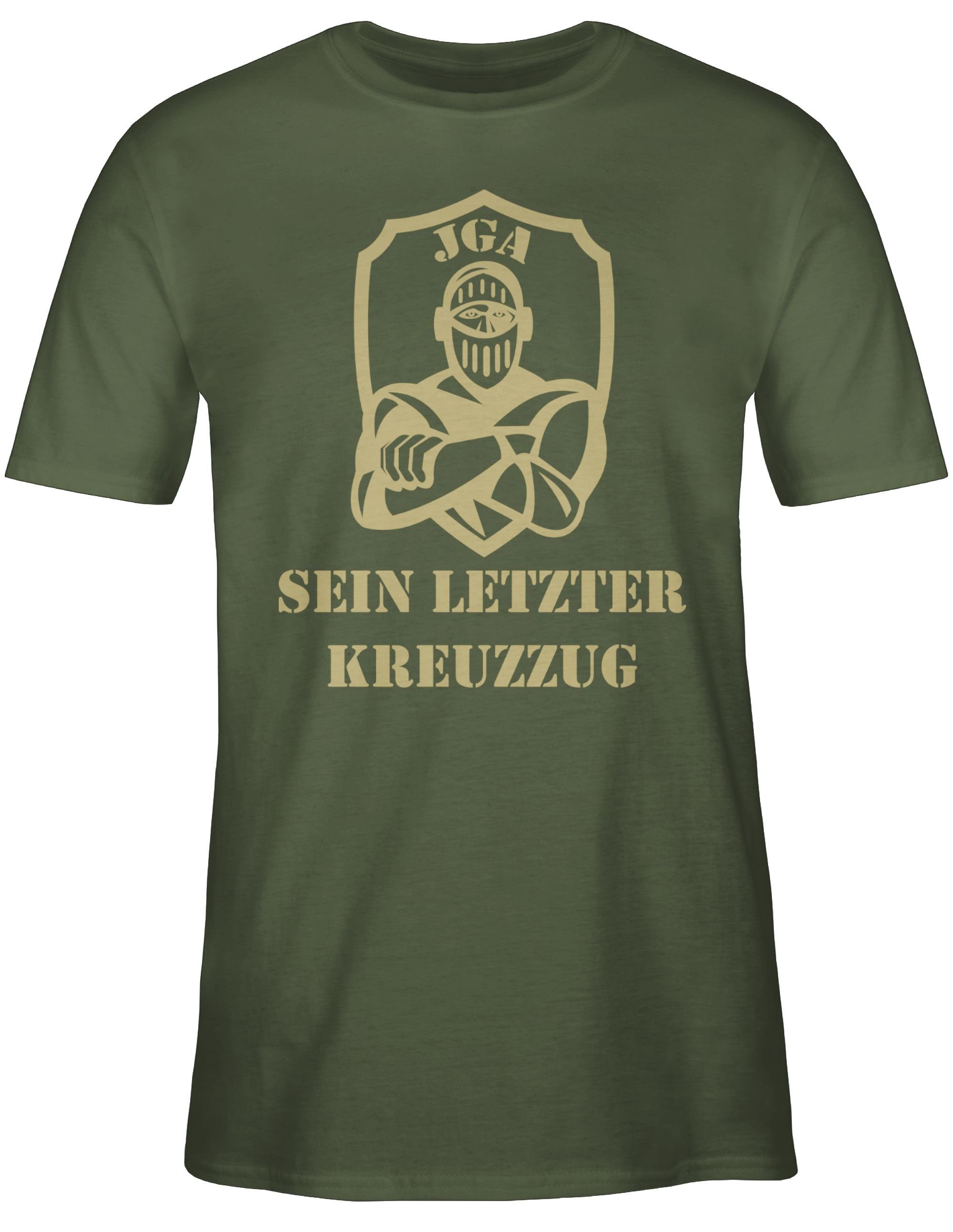 Shirtracer T-Shirt Sein Army JGA 3 Grün letzter Kreuzzug Männer