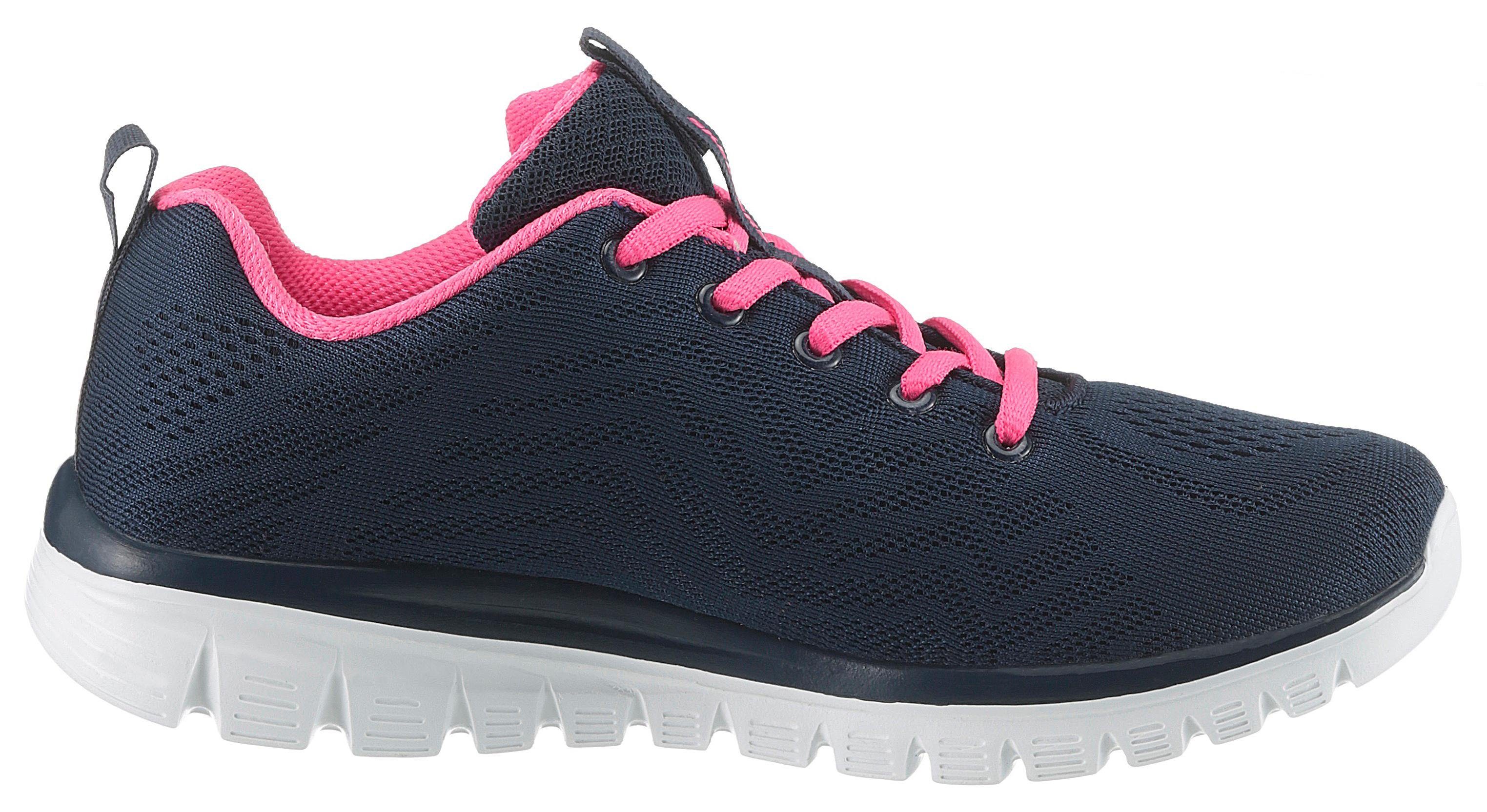 Sneaker - Skechers Graceful Get mit Foam navy-pink durch Memory Dämpfung Connected