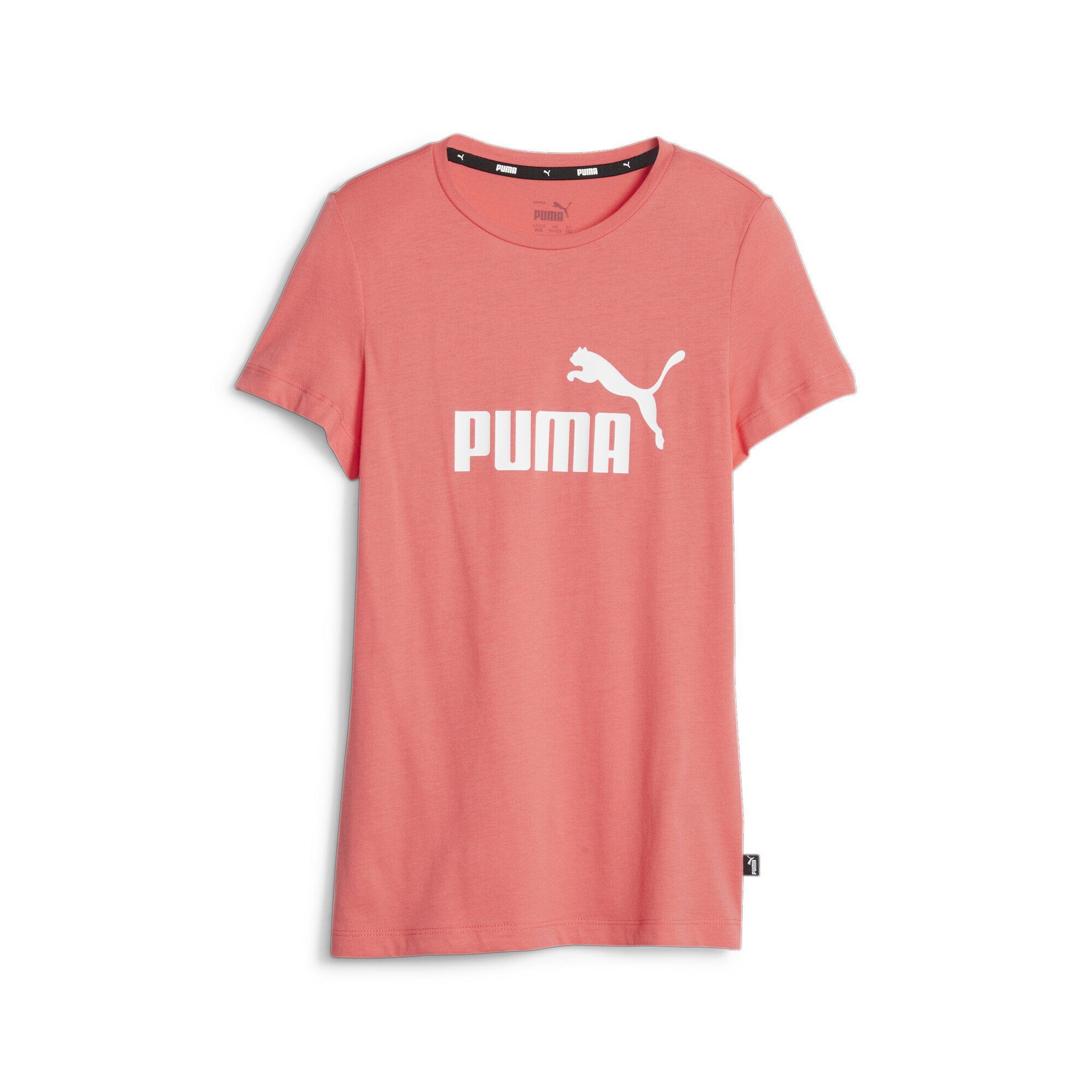 PUMA T-Shirt Essentials T-Shirt mit Blush Electric Mädchen Pink Logo