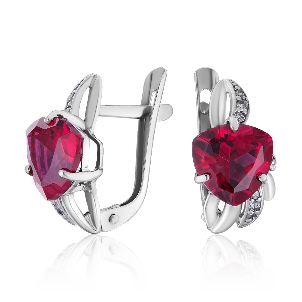 Creolen-Set Ohrringe Kreolen 925 Silber Zirkon Korund Echtschmuck