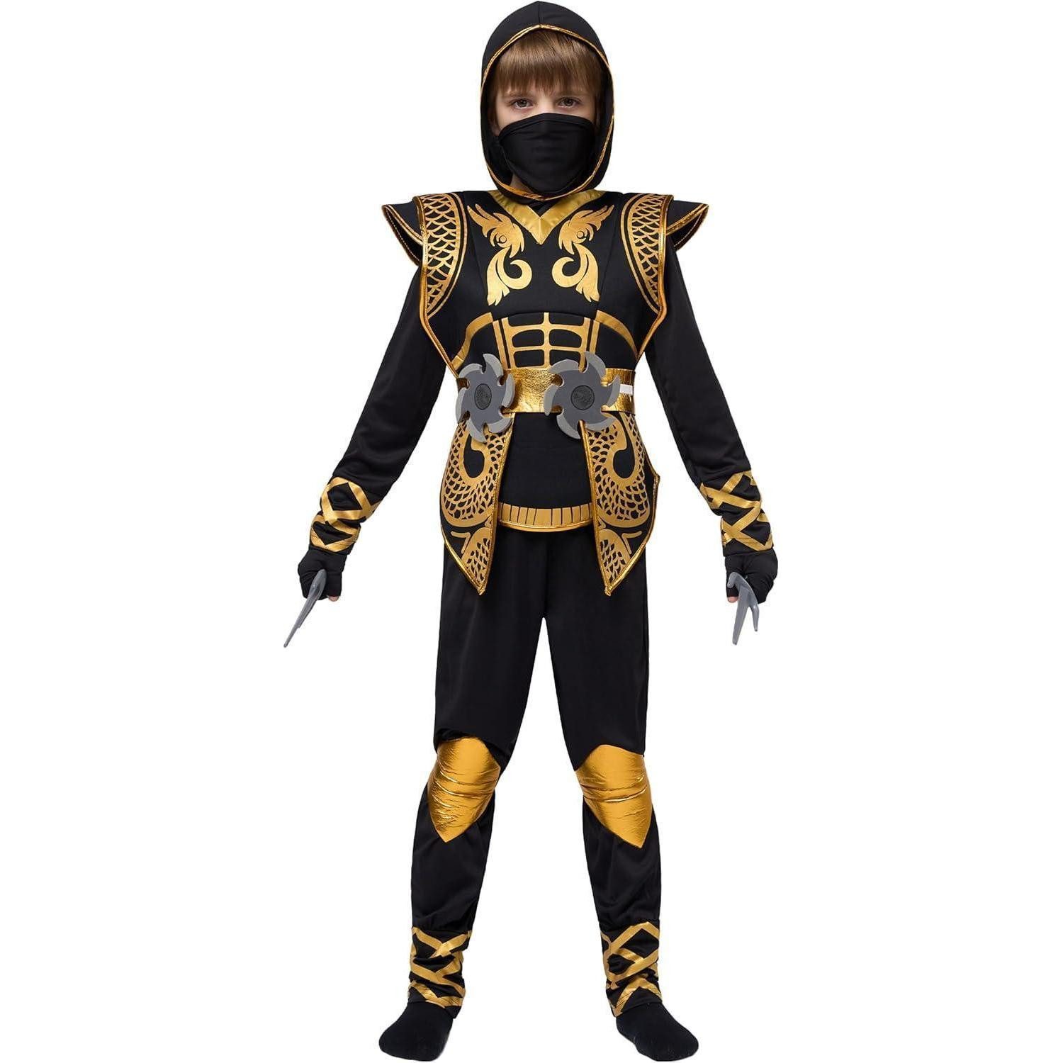 LuxusKollektion Ritter-Kostüm Halloween Golden Ninja Fighter Kostüm Kinder Kleinkinder Jungen