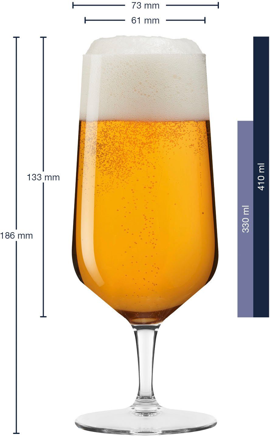 LEONARDO Bierglas PUCCINI, 6-tlg., Kristallglas, 410 ml, 6-teilig