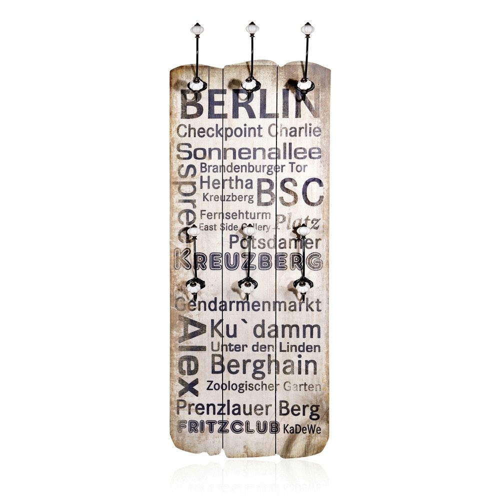 Mucola Garderobe Wandgarderobe Шкафыpaneel Wandpaneel weiß Haken Flurgarderobe (Stück, 1 St., Wandpaneel), Unkomplizierte Befestigung an der Wand