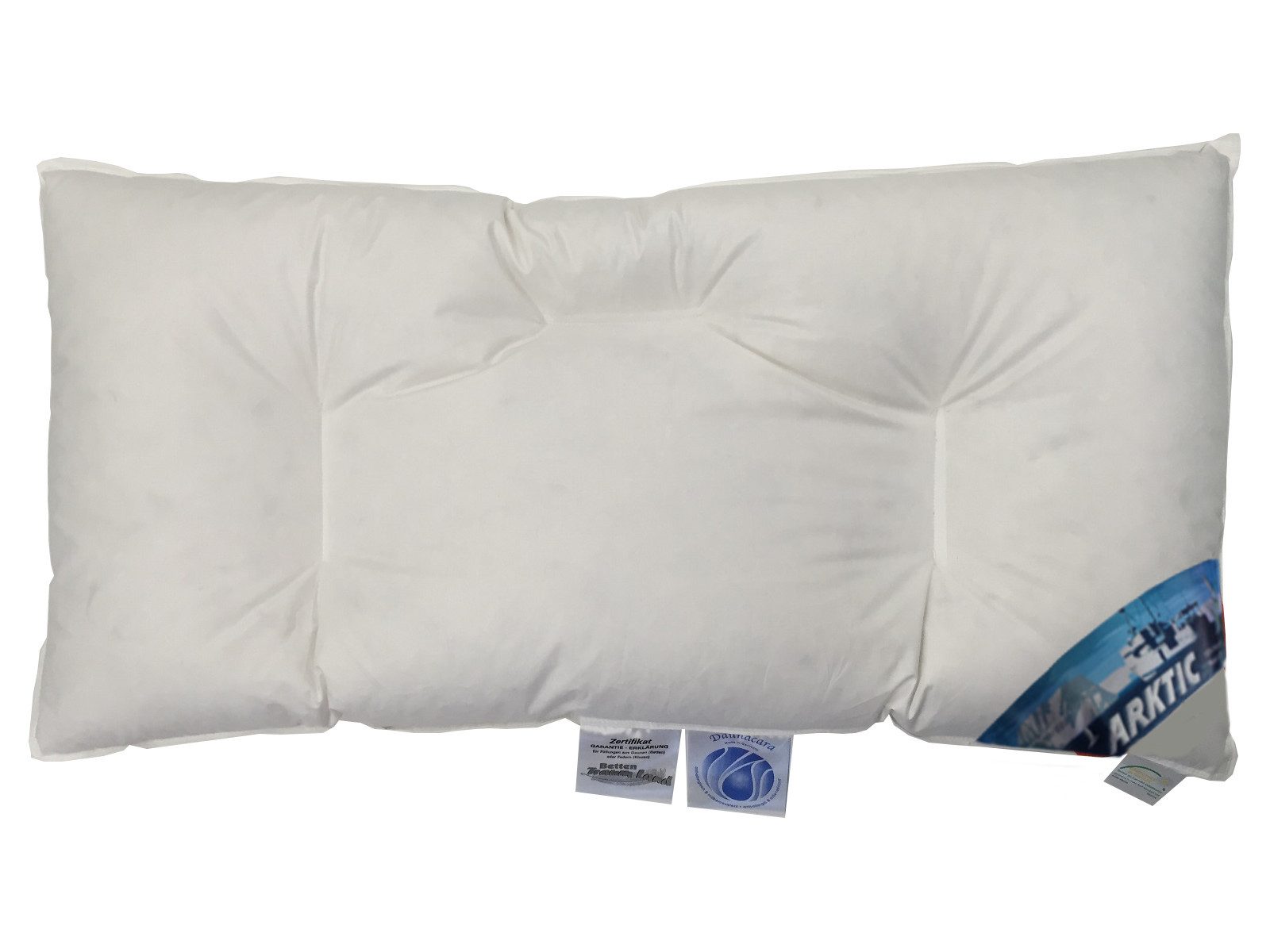 Betten Traumland Подушки Angebot Bauchschläferkissen Bauki 40x80 flach weich mit extra Bezug, Füllung: Hefel PES Softbausch Faserbällchen, Bauchschläfer, atmungsaktiv und sehr hygienisch, pflegeleicht