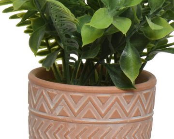 Kunstpflanze, Decoris season decorations, Kunstpflanzen im Topf mit Muster 18cm grün hellbraun 1 Stück sortiert