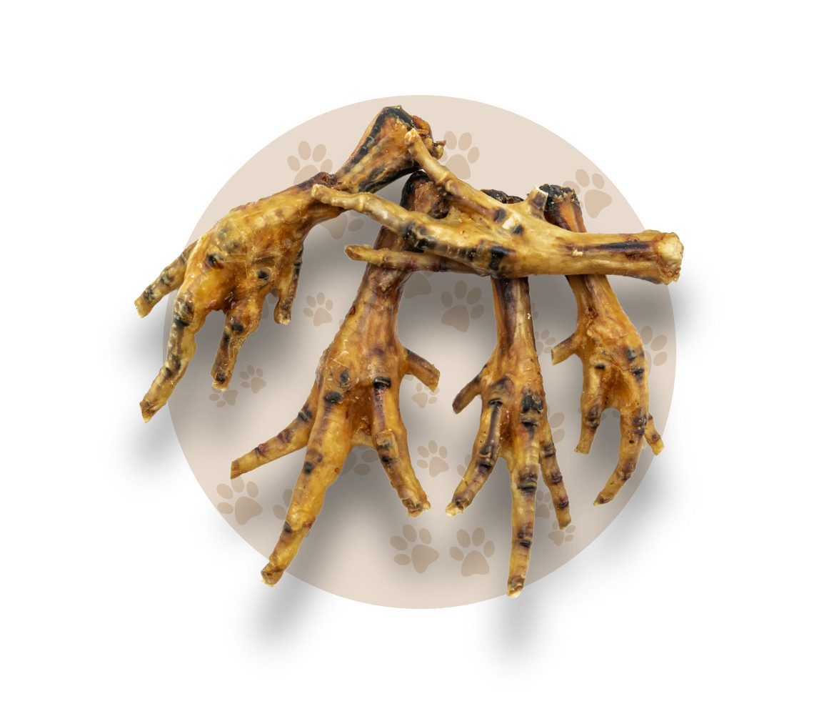 Warnick´s Tierfutterservice Hühnerfüße getrocknet – natürlicher Kausnack für Hunde, Leckerli für: Hunde