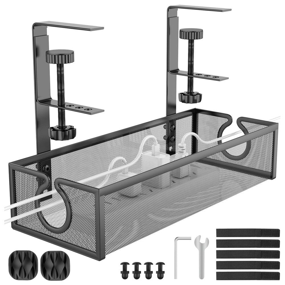 TUWENA Kabelkanal Kabelmanagement unter dem Schreibtisch, mit Klemme für Schreibtisch