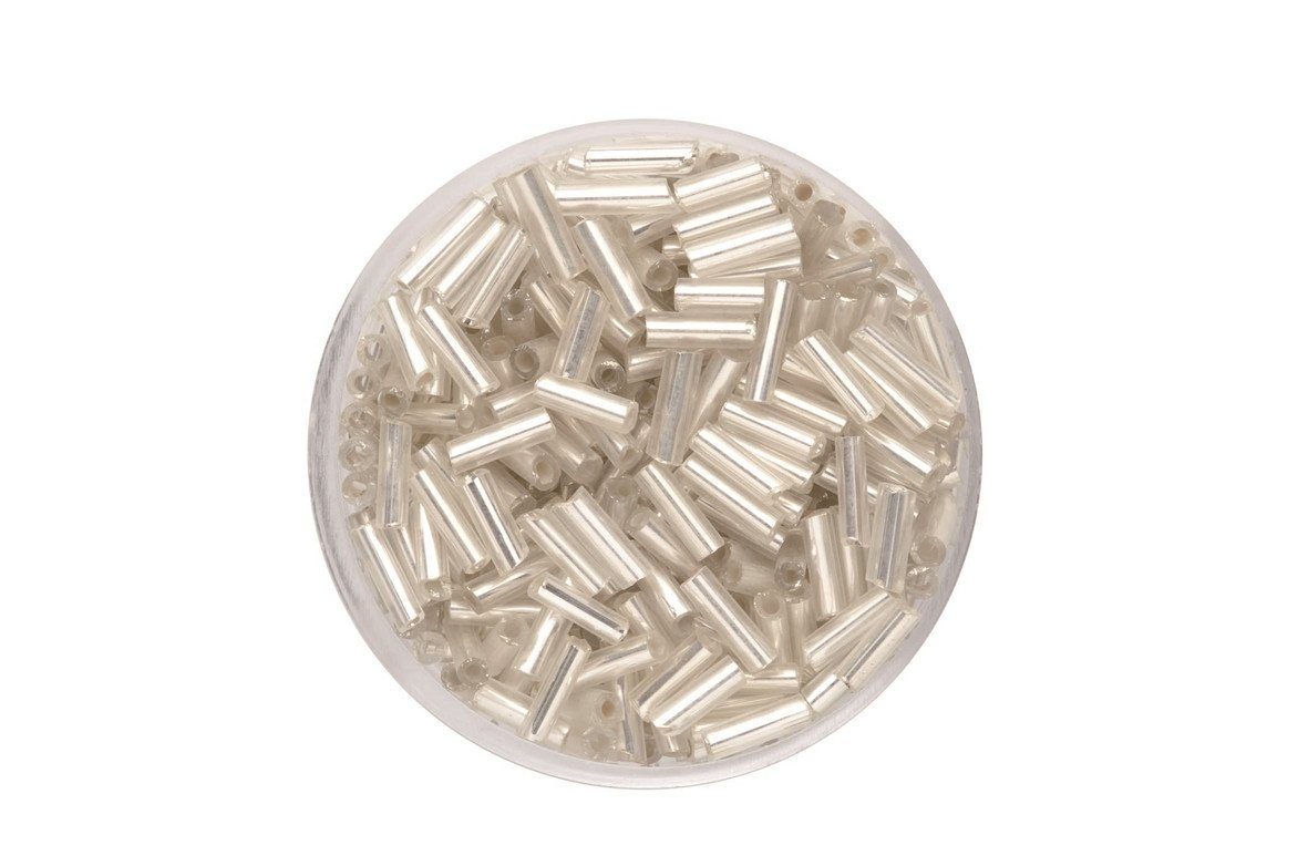 Bastelperlen Glorex Stifte Silbereinzug 6 mm 17 g, transparent