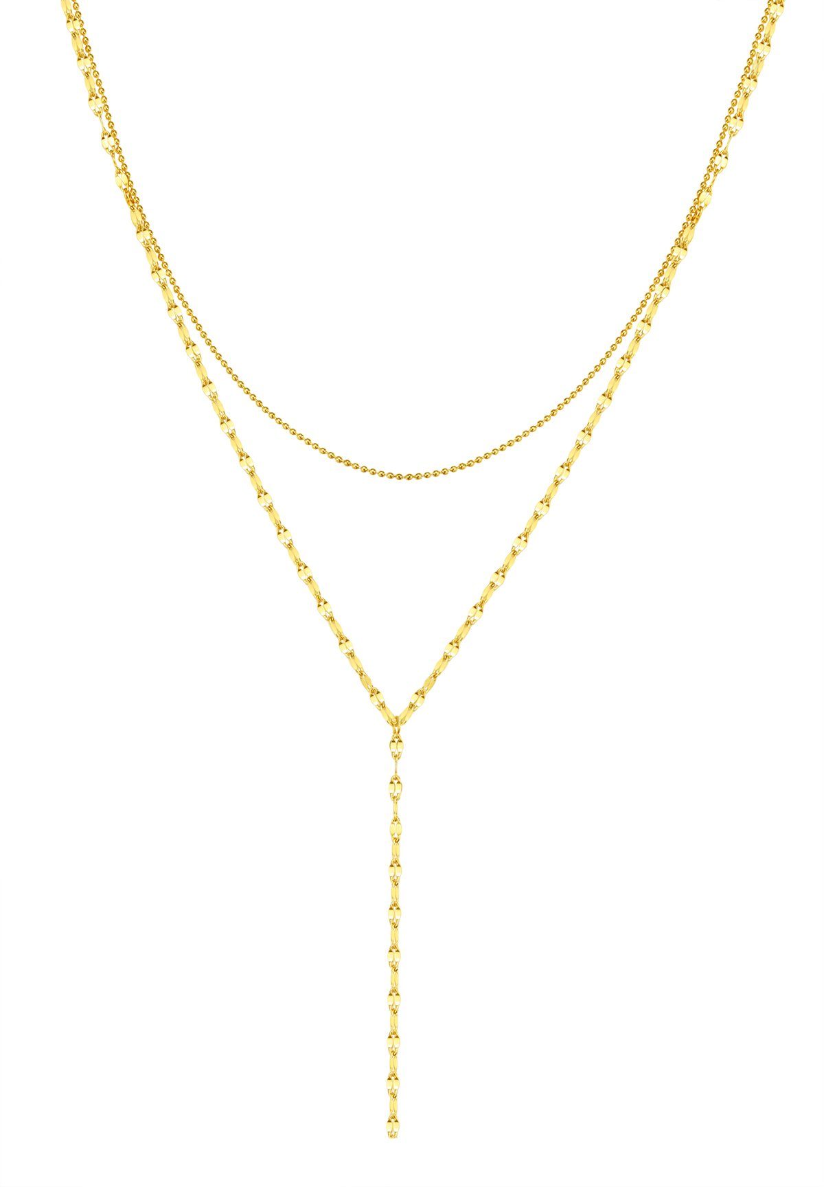 Hey Happiness Statementkette Vergoldete Y Layer Damen aus Edelstahl, Doppel günstig online kaufen