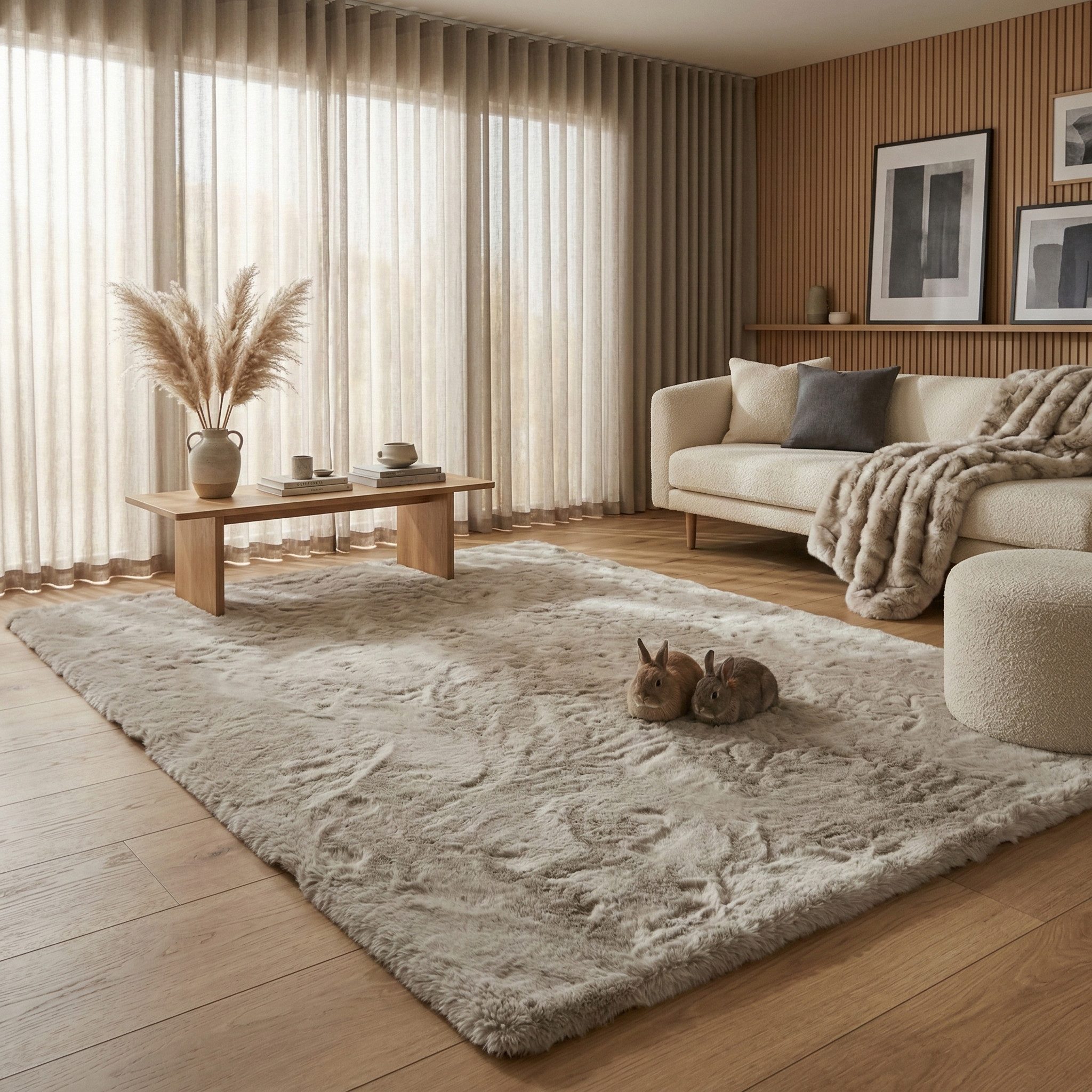 Consilio Concept Fellteppich Teppich Hasenfell Imitat CLOUD Fell Hochflor rechteckig Höhe: 39 mm, Rechteckig