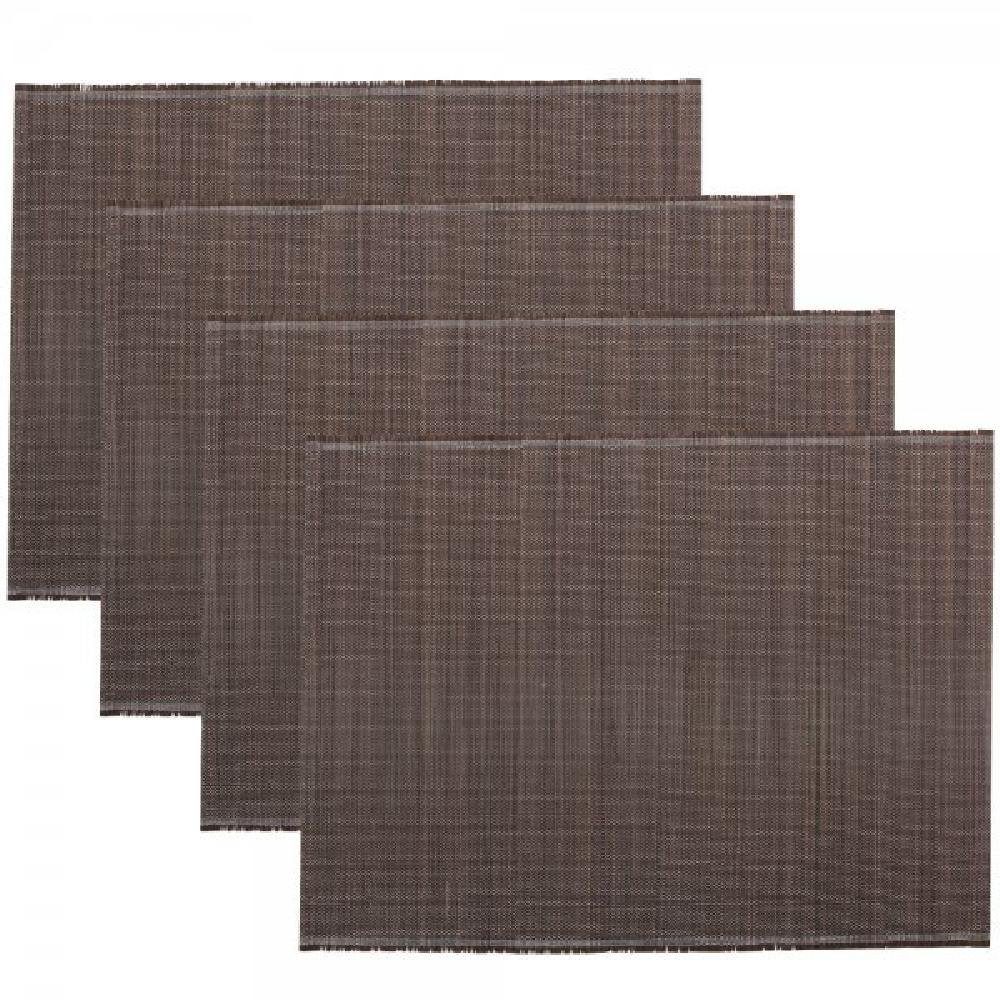 Set Mit 4 Waschbaren Tischsets Aus Vinyl – Rutschfest, Hitzebeständig, Größe 45,7 X 30,5 Cm, Graues Rautenmuster