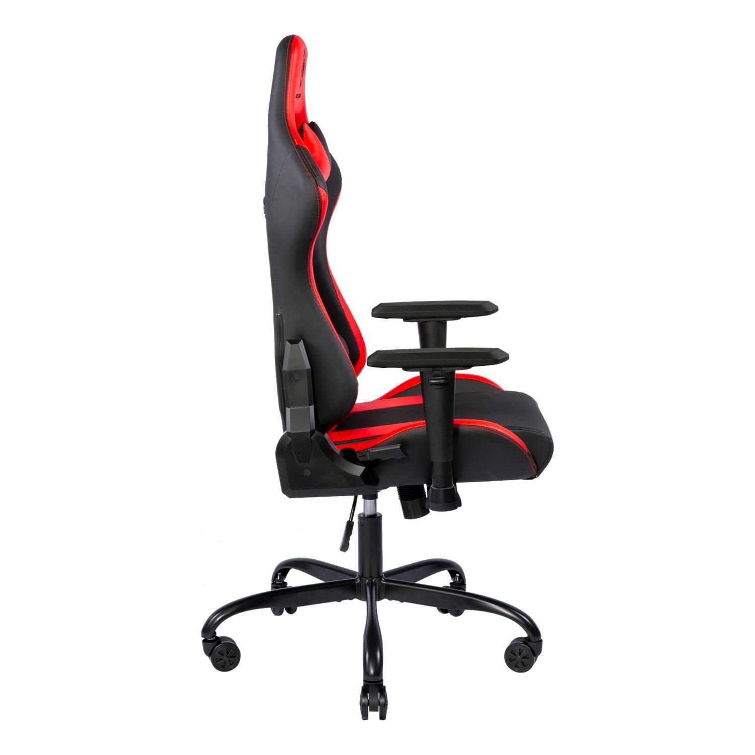 5 (kein Jahre Herstellergarantie Rückenlehne, DELTACO Gaming inkl. 110kg hohe Kissen schwarz/rot groß, Gamer Set), extra Stuhl Gaming-Stuhl Jumbo Stuhl