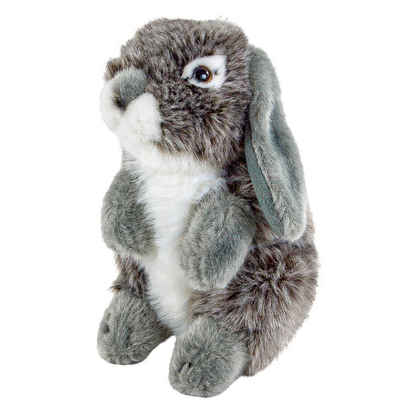 Teddys Rothenburg Kuscheltier Hase 18 cm grau mit Schlappohren Uni-Toys Stoffhase Plüschhase