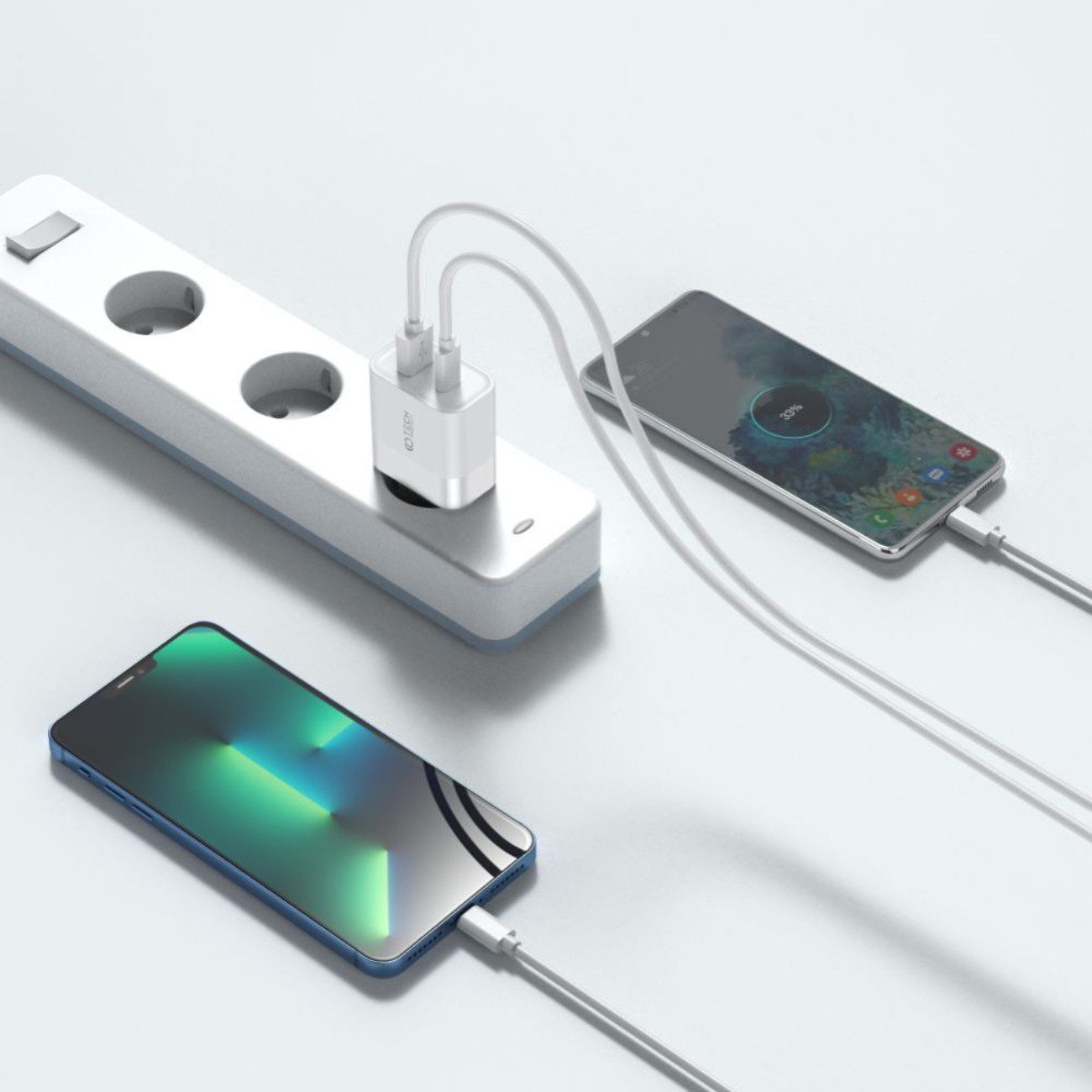 TECH PROTECT C30W USB-Ladegerät (3000 mA, Einzelartikel, 1 x Tech-Protect C30W Ladegerät, 30 W Dual-Port Ladegerät mit Power Delivery und Quick Charge)