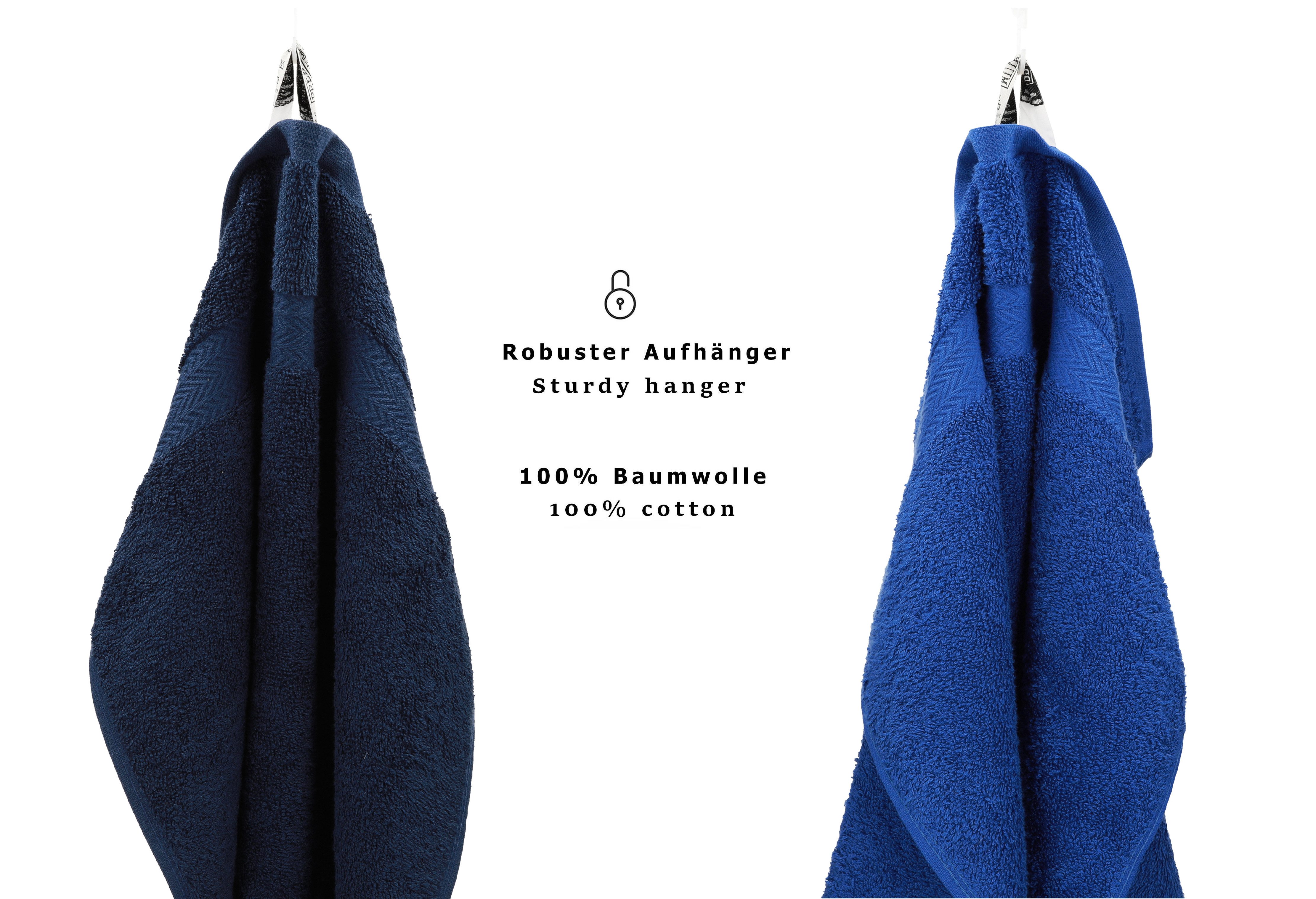 Betz Seiftuch 10 Stück Premium Seiftücher 30x30 cm Farbe dunkelblau und royalblau, (Set, 10-St)