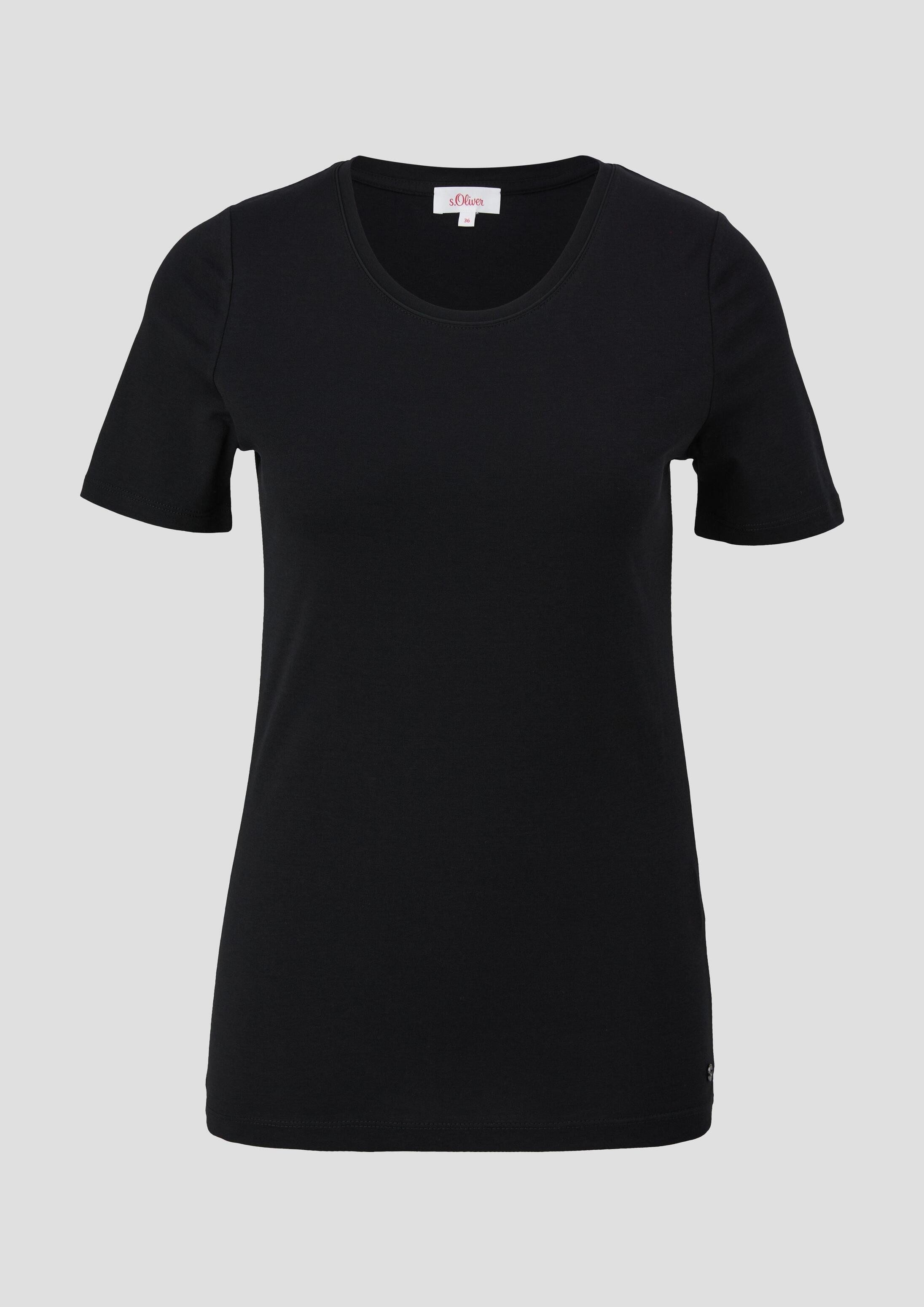 s.Oliver Kurzarmshirt T-Shirt Jerseyshirt mit Rundhalsausschnitt