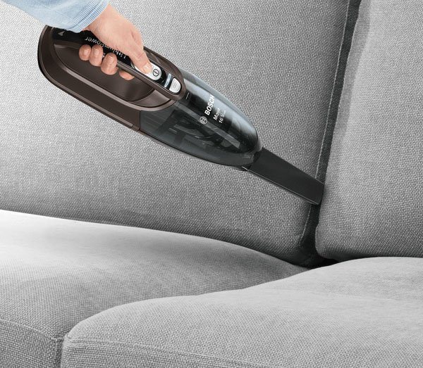 BOSCH Akku-Handstaubsauger BHN16L 16Vmax, hohe Saugkraft, lange Laufzeit, flexible Reinigung, beutellos, ideal für Polster und Auto, leicht, kabellos