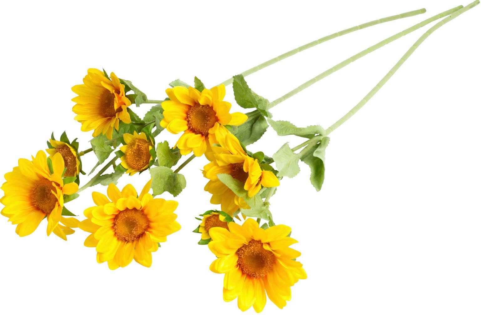 Kunstblume Sonnenblume mit 2 Stielen
