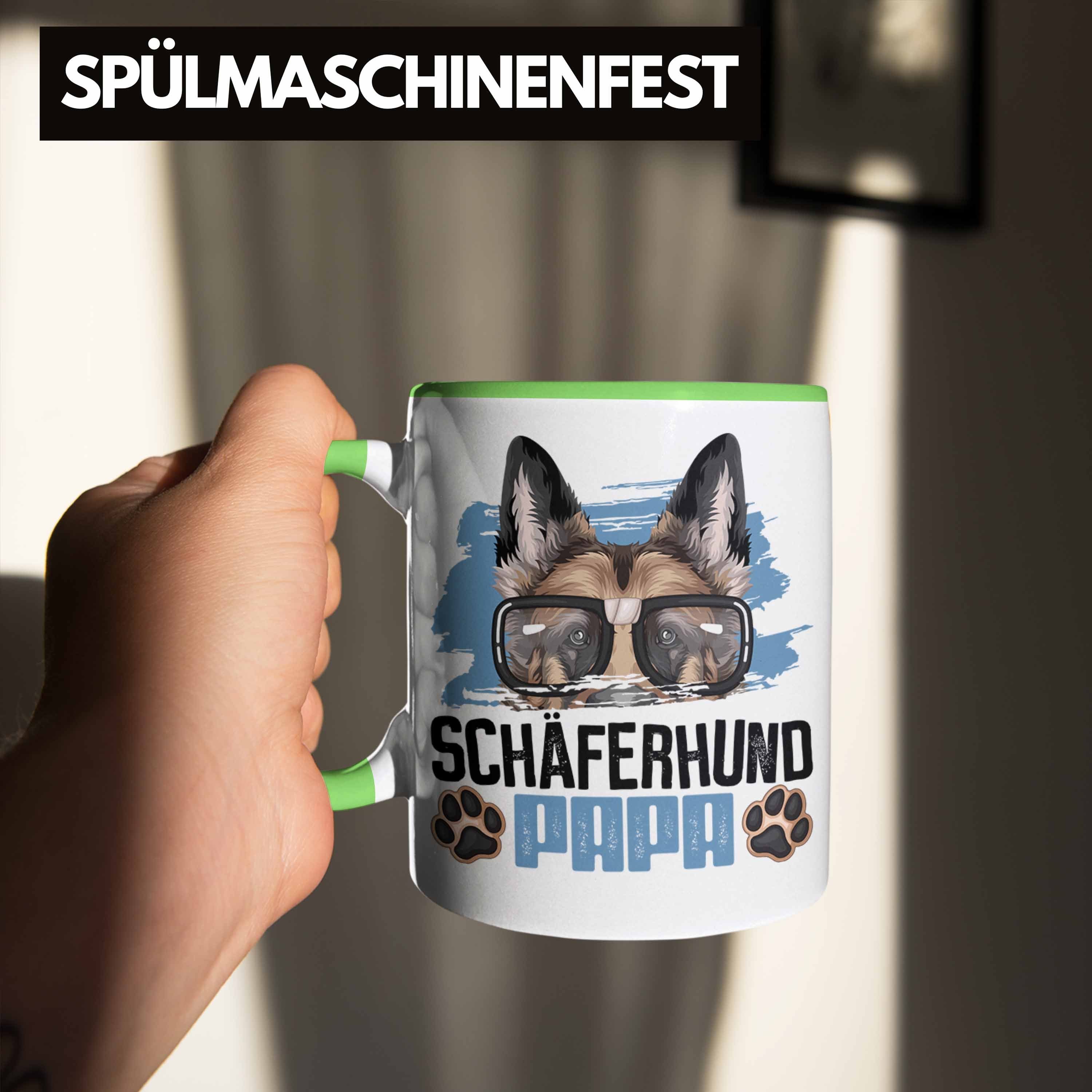 Schäferhund Tasse Papa Spruch Grün Besitzer Trendation Geschenk Geschenkidee Lustiger Tasse