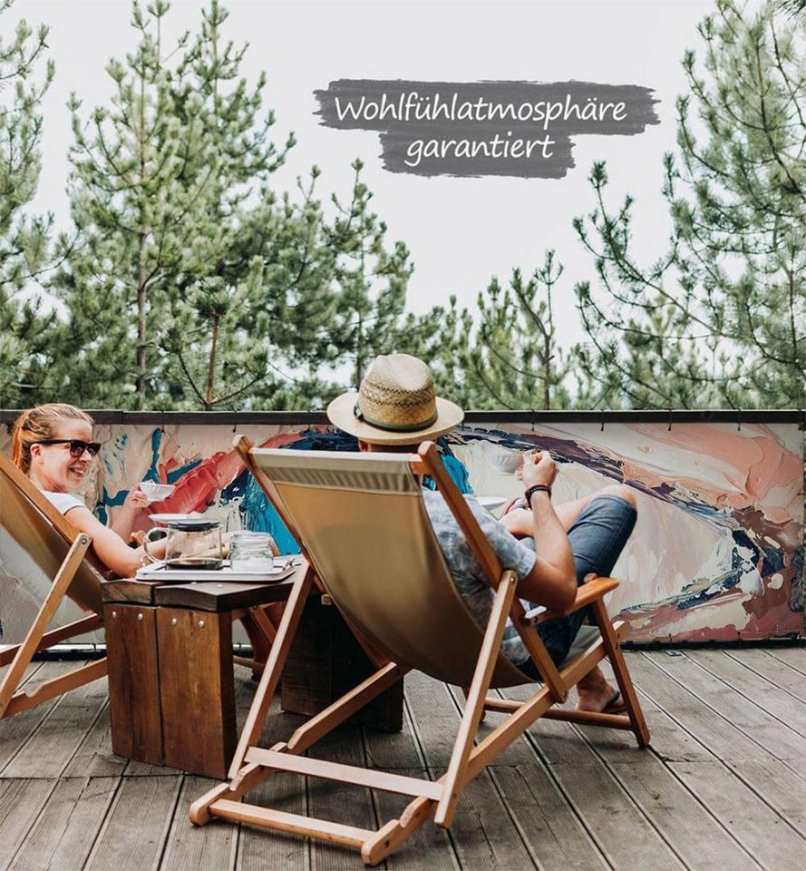 Thumbnail - MyMaxxi Sichtschutzelement Balkonbanner Augen Gemälde Balkon Sichtschutz Garten