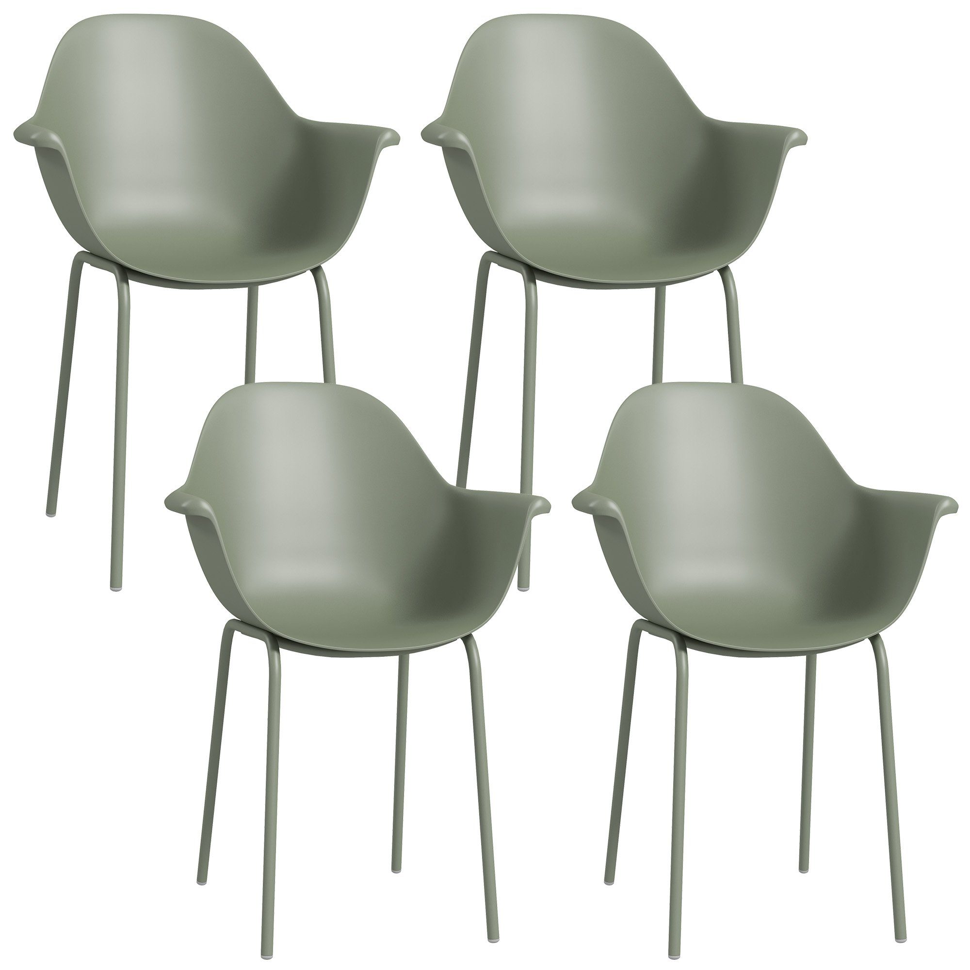 Outsunny Gartenstuhl 4er Set Stapelstühle Terrassenstühle mit