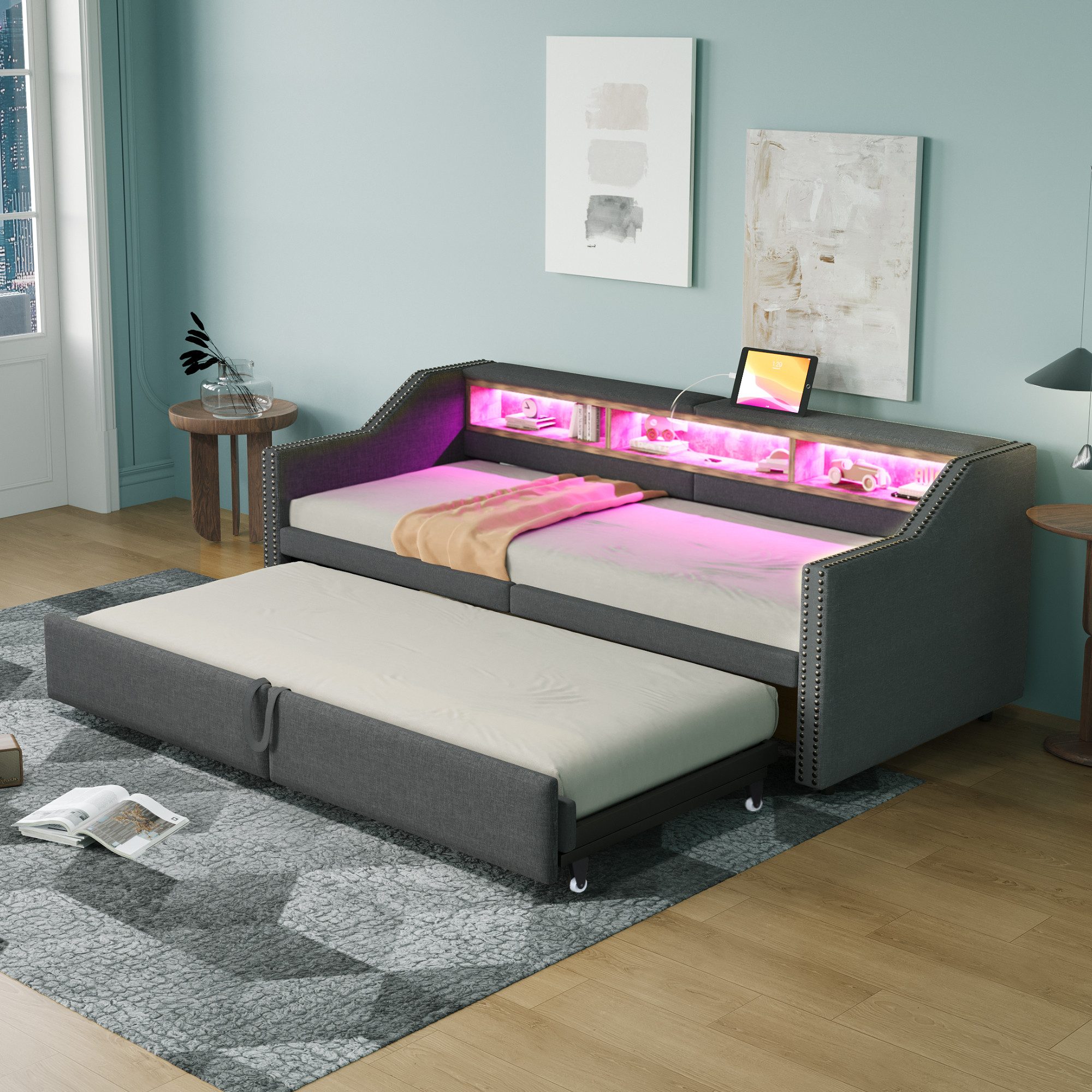 HAUSS SPOLE Schlafsofa 90/180x200 Multifunktionales Staufach, günstig online kaufen