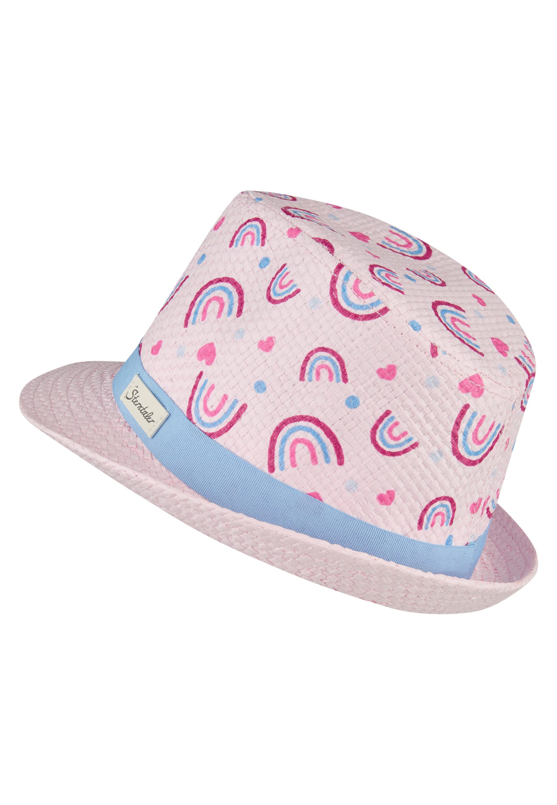 Sterntaler® Sonnenhut UV-Schutz 50+ Strohhut Regenbogen (1-St) Leichter Strohhut mit Regenbogenprint, Garniturband, gebogener Krempe