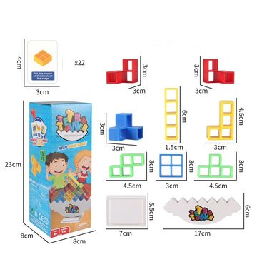 SOTOR Spielbauklötze 48 Stück Tetra Tower Spiel,Tetris Tower Balance Game, (Tetris Balance Spielzeug,Lustige Stapelspiel,Tetris Tower Spiel,Balancing Spiel,Schaukelstapel), Kreative Stapelspiel Spielzeug für Kinder,Erwachsene