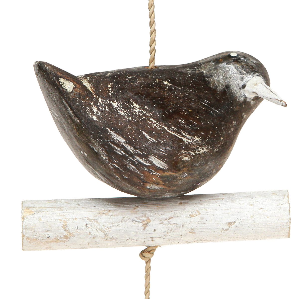 Hängedekoration Hängedeko Holz Vogel Deko Natur Weiß 118cm Sommer