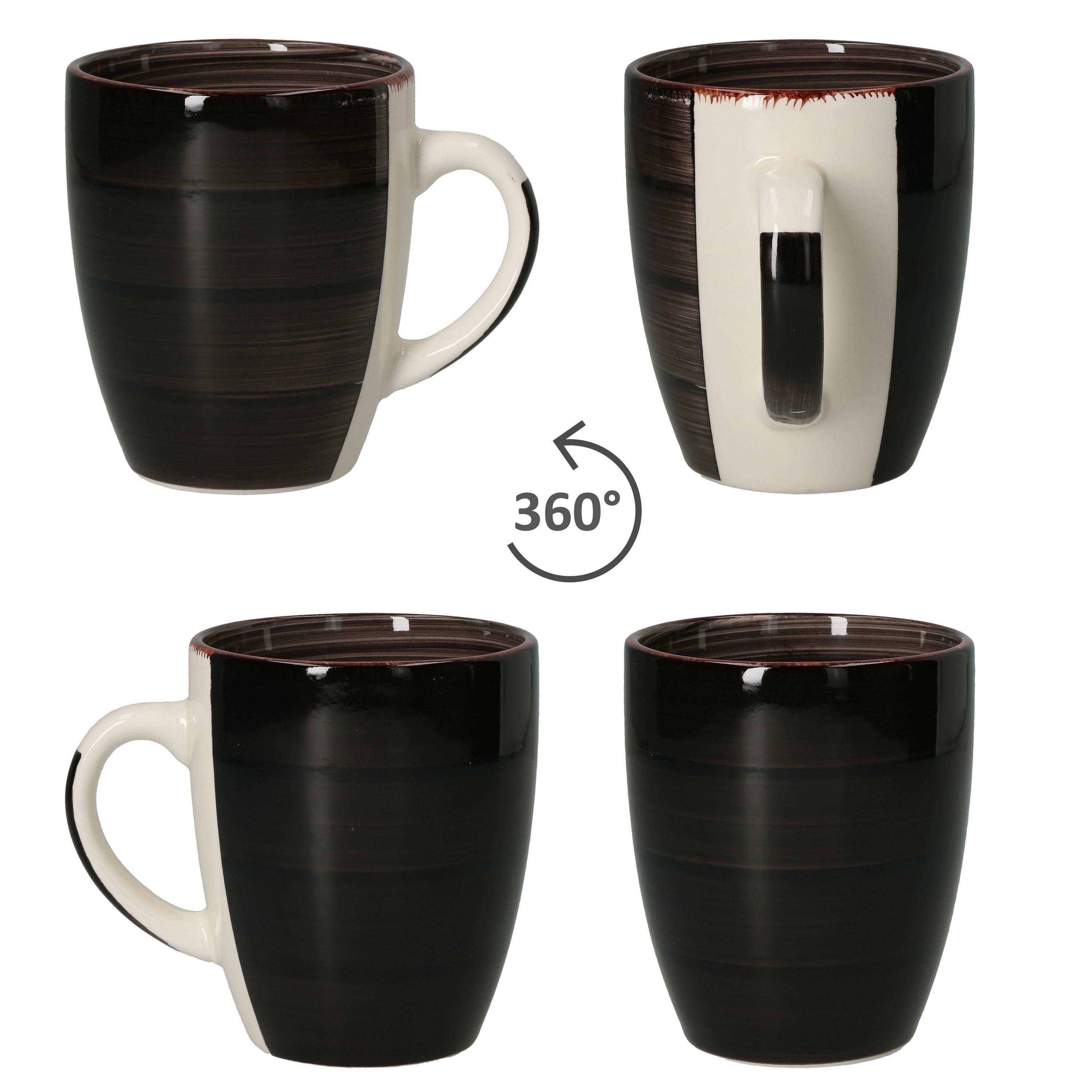 schwarz Coffeeblack - MamboCat Henkel 24326256 Kaffeebecher Set Becher 6er mit