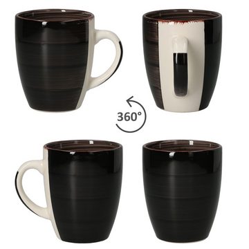 MamboCat Becher 6er Set Coffeeblack Kaffeebecher mit Henkel schwarz - 24326256