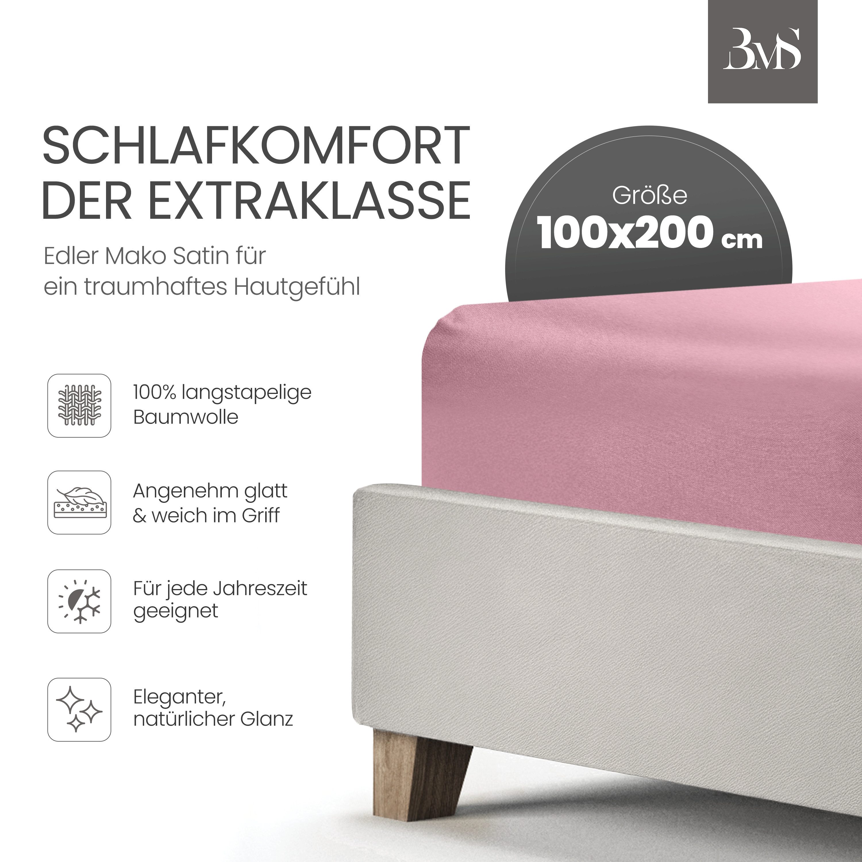 BETTWAESCHE-MIT-STIL Spannbettlaken Mako Satin Spannbettlaken, Topper 5-10 günstig online kaufen